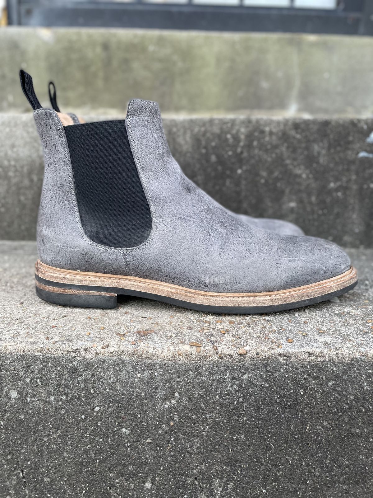 Photo by patinathunderdome on January 4, 2022 of the Tangier Kingstowne Boot in C.F. Stead Grey Classic Kudu.
