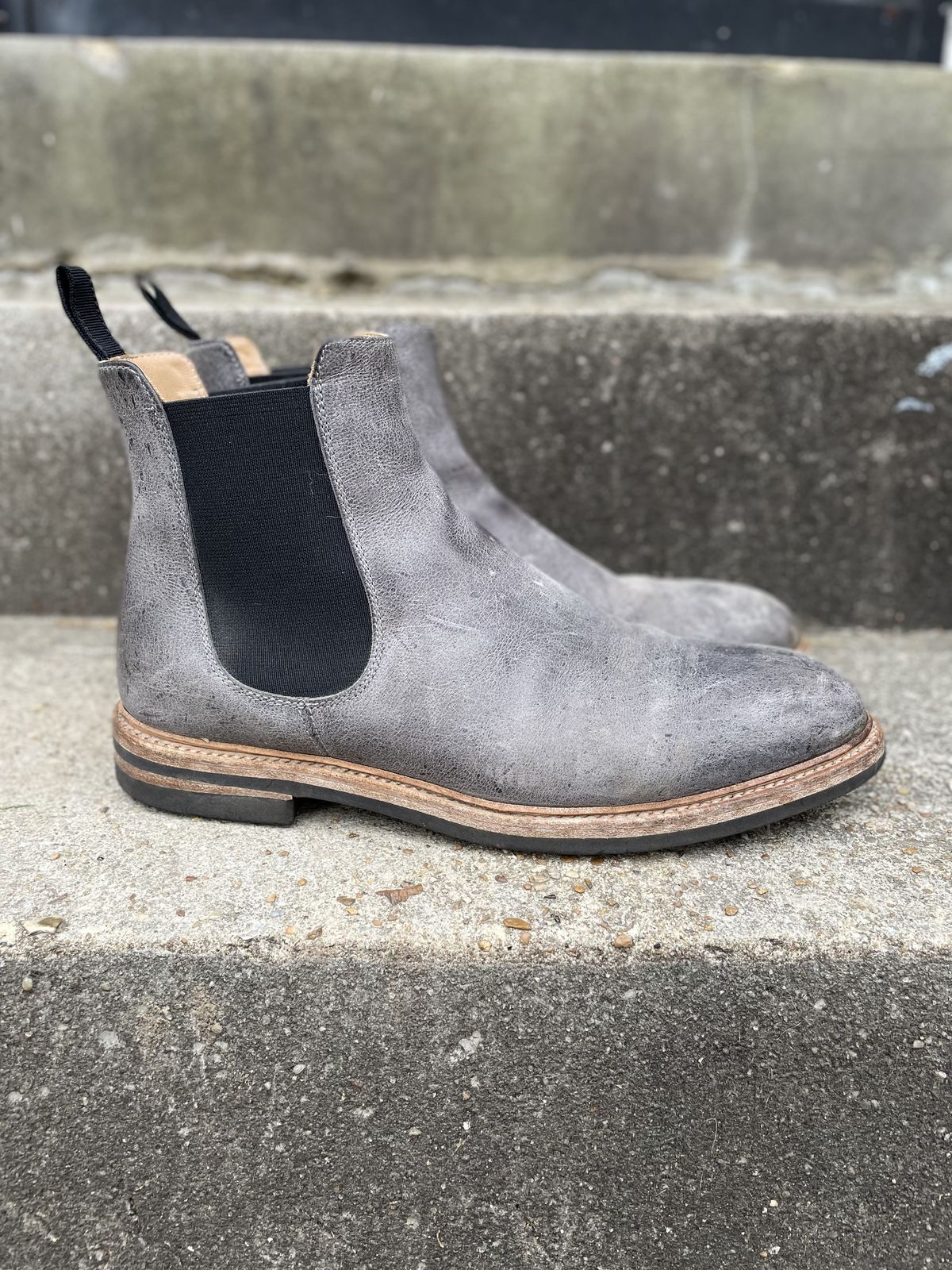 Photo by patinathunderdome on April 5, 2022 of the Tangier Kingstowne Boot in C.F. Stead Grey Classic Kudu.