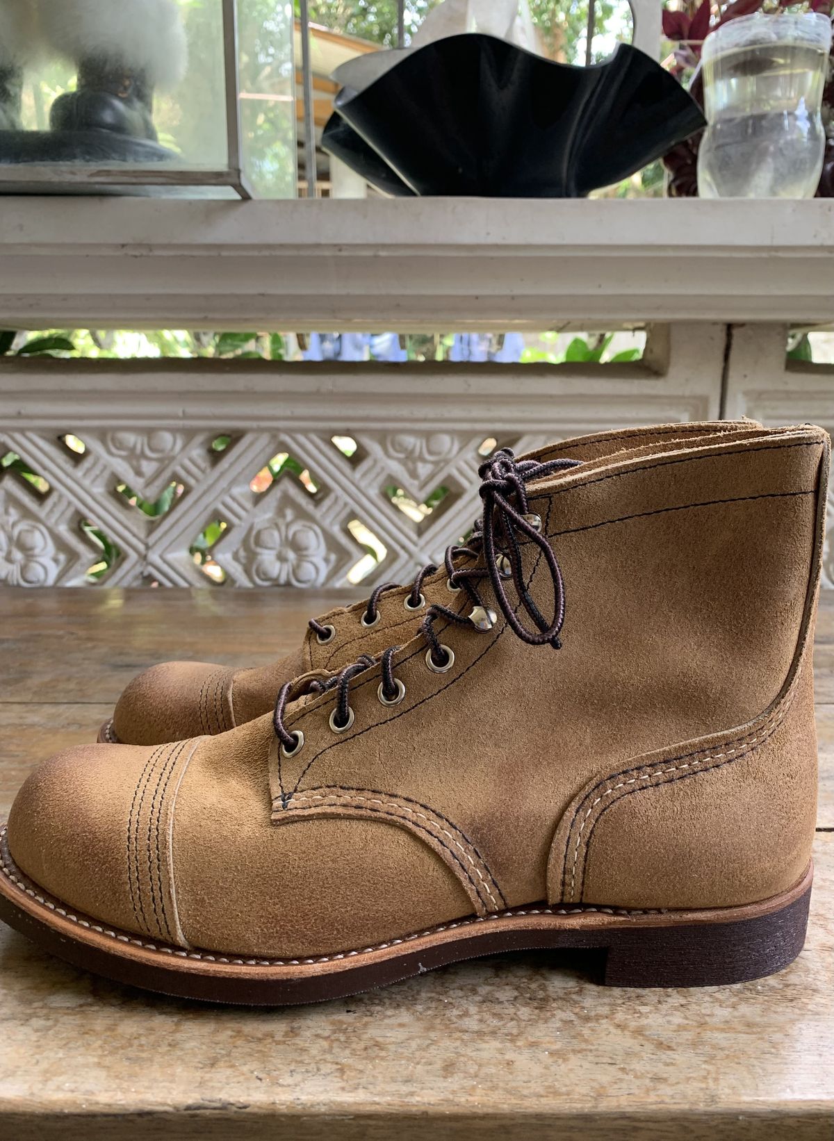Photo by patinathunderdome on October 1, 2021 of the Red Wing Iron Ranger in S.B. Foot Hawthorne Muleskinner.