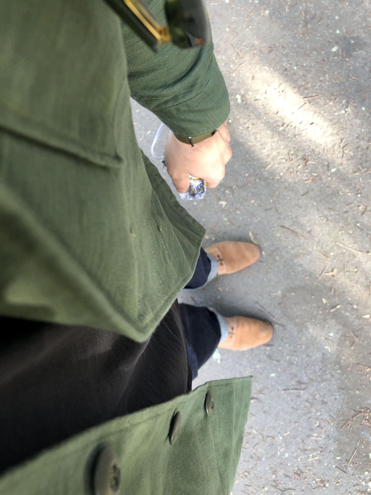 Photo by patinathunderdome on December 4, 2021 of the Clinch Yeager Boots in Wickett & Craig Natural Latigo Roughout.