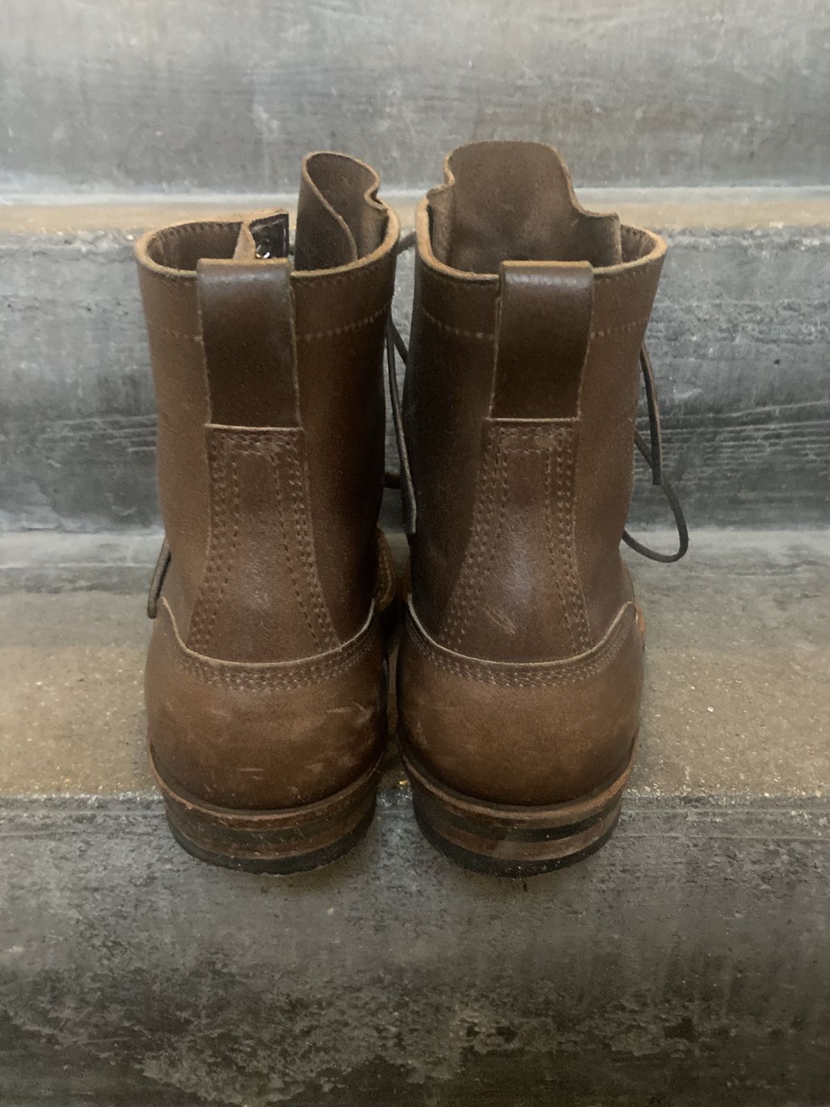 Photo by patinathunderdome on January 3, 2022 of the White's Bounty Hunter in Horween Natural Waxed Flesh.