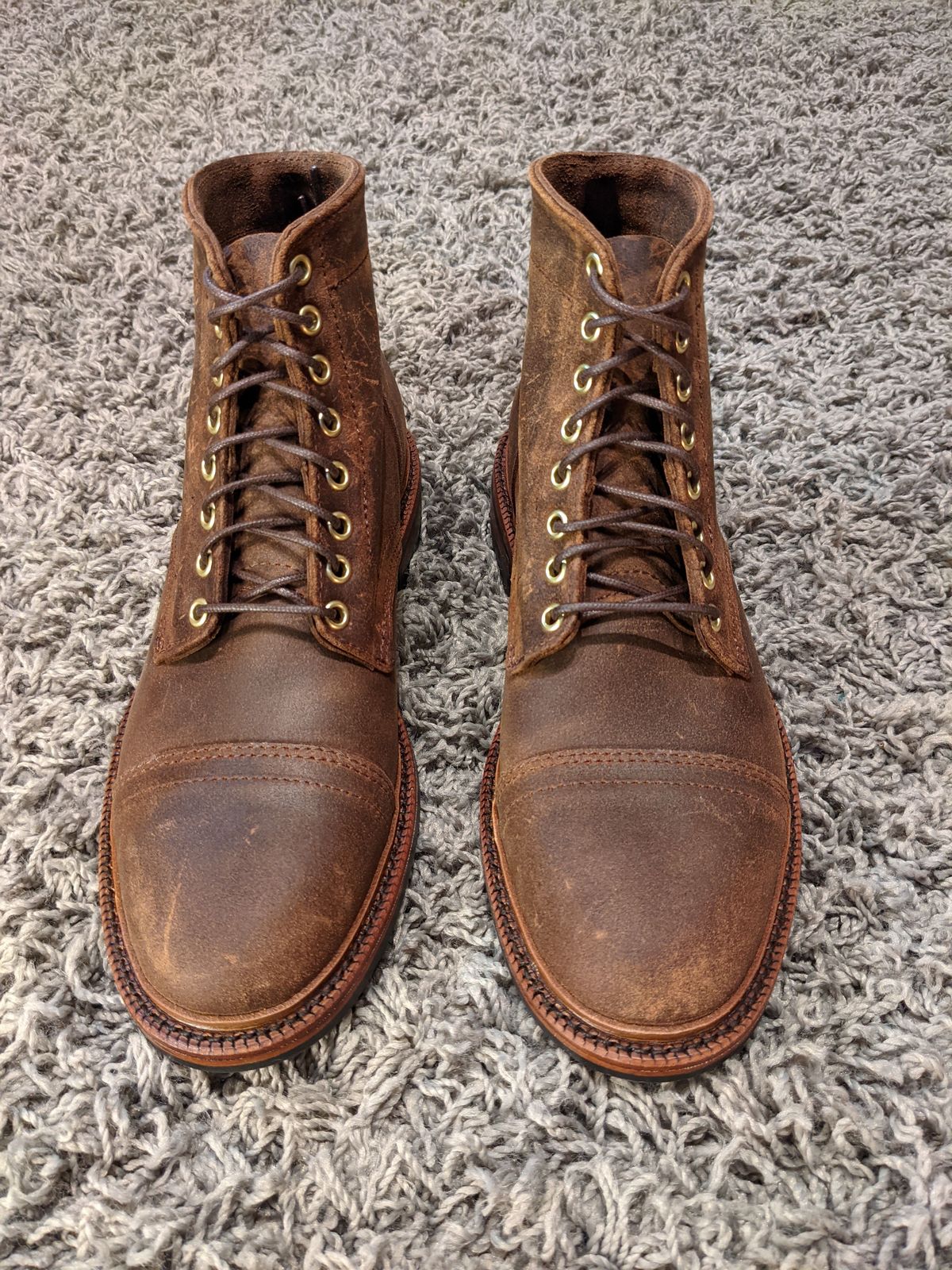 Photo by patinathunderdome on September 30, 2021 of the Parkhurst The Richmond in C.F. Stead Wheatbuck Waxy Commander Suede.