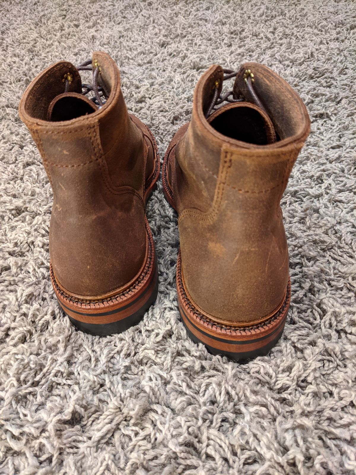 Photo by patinathunderdome on September 30, 2021 of the Parkhurst The Richmond in C.F. Stead Wheatbuck Waxy Commander Suede.