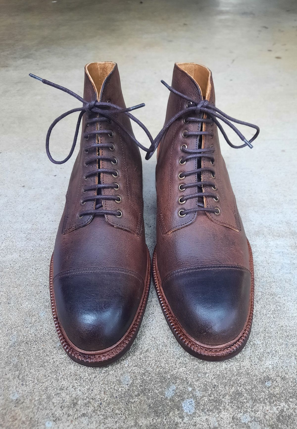 Photo by patinathunderdome on October 1, 2021 of the Meermin Jumper Boot in C.F. Stead Snuff Waxed Kudu.
