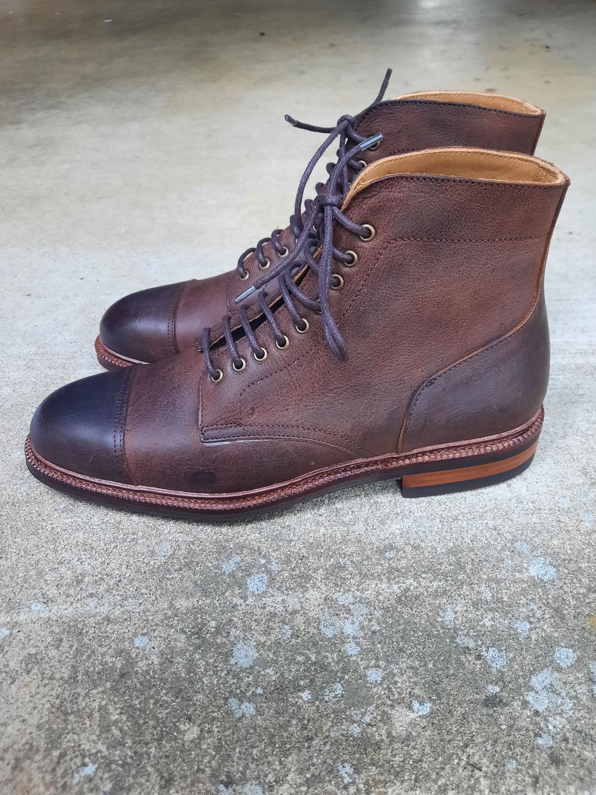 Photo by patinathunderdome on October 1, 2021 of the Meermin Jumper Boot in C.F. Stead Snuff Waxed Kudu.