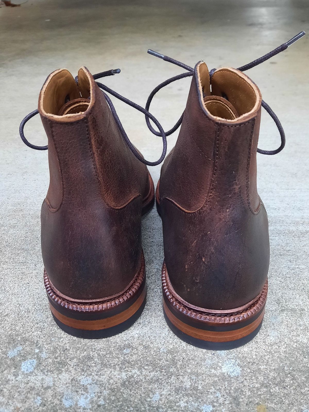 Photo by patinathunderdome on October 1, 2021 of the Meermin Jumper Boot in C.F. Stead Snuff Waxed Kudu.