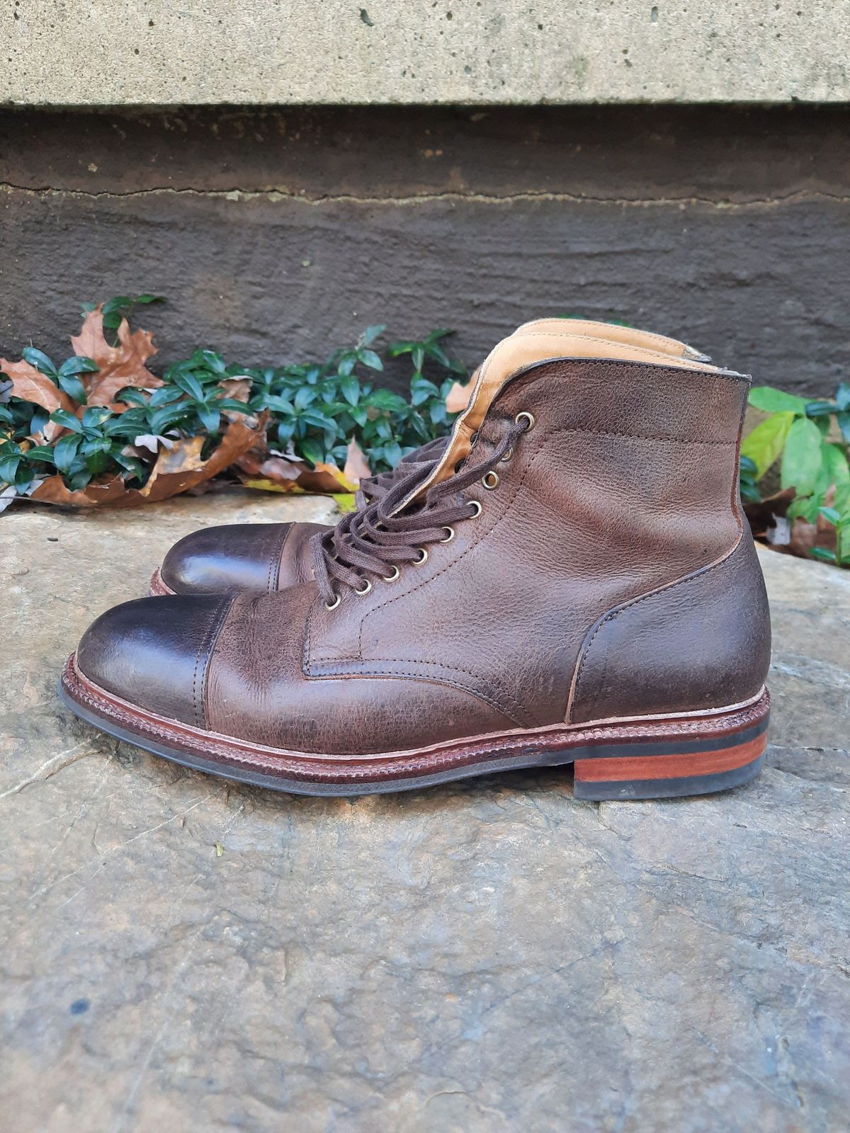 Photo by patinathunderdome on November 1, 2021 of the Meermin Jumper Boot in C.F. Stead Snuff Waxed Kudu.