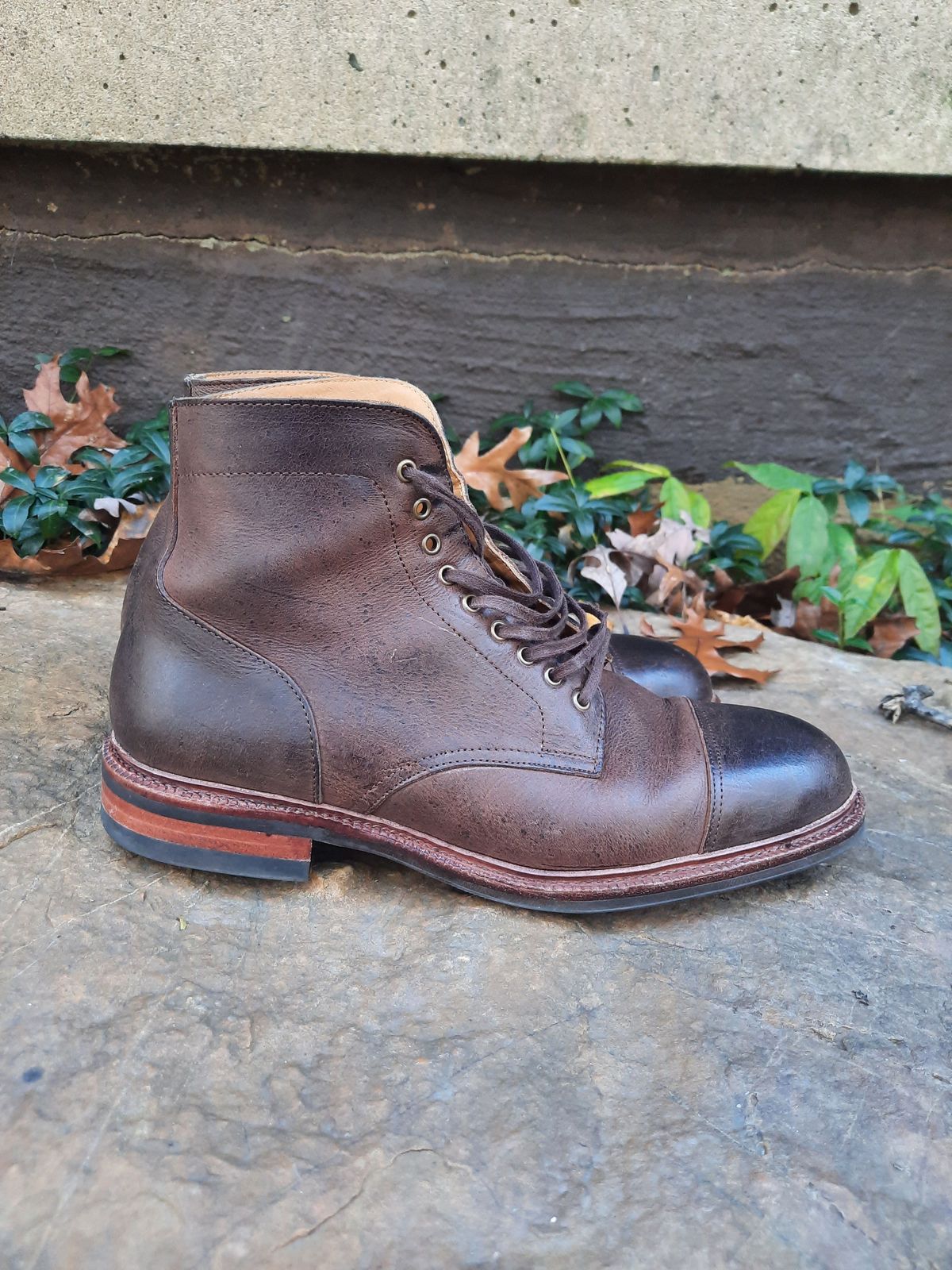 Photo by patinathunderdome on November 1, 2021 of the Meermin Jumper Boot in C.F. Stead Snuff Waxed Kudu.