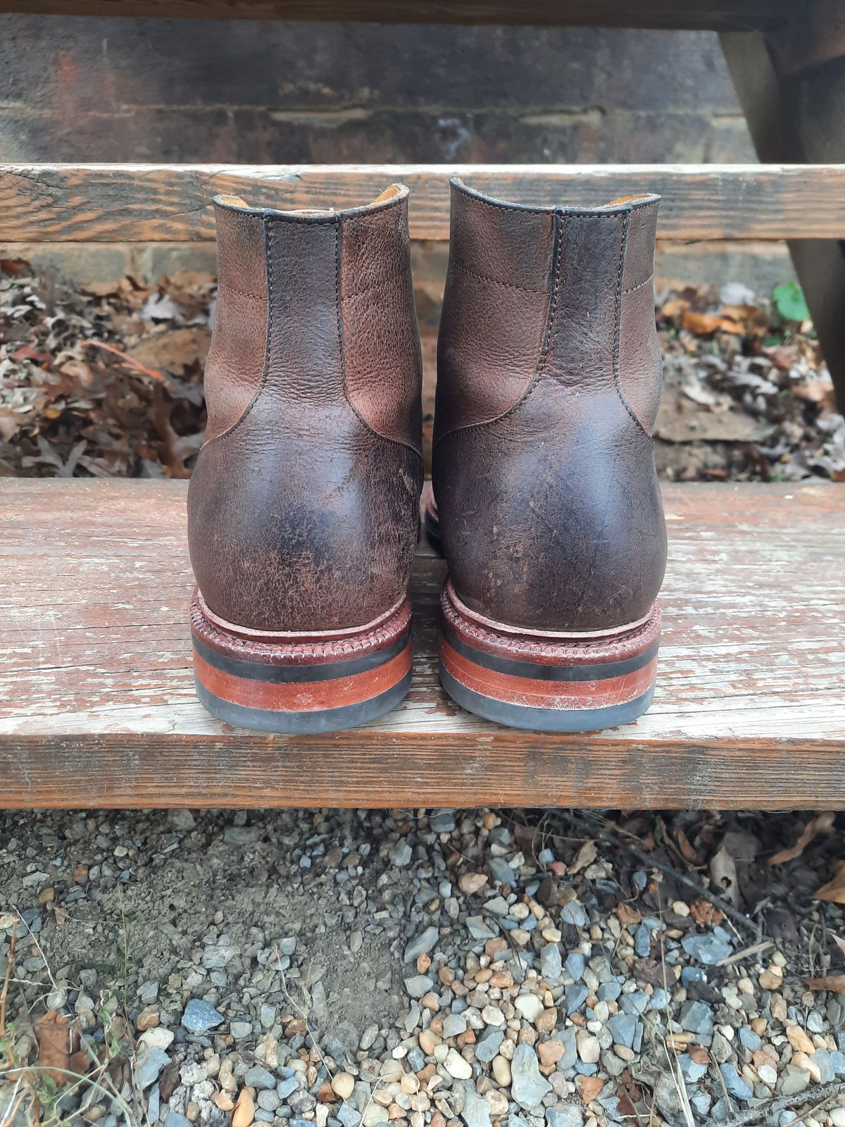 Photo by patinathunderdome on December 1, 2021 of the Meermin Jumper Boot in C.F. Stead Snuff Waxed Kudu.