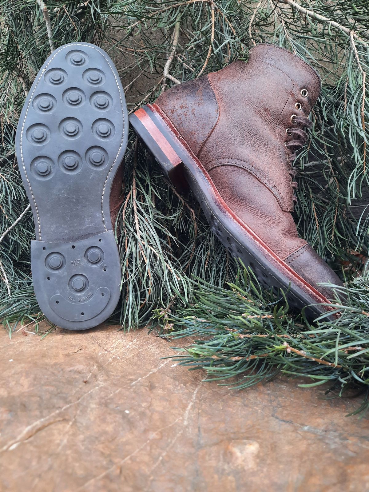 Photo by patinathunderdome on December 1, 2021 of the Meermin Jumper Boot in C.F. Stead Snuff Waxed Kudu.