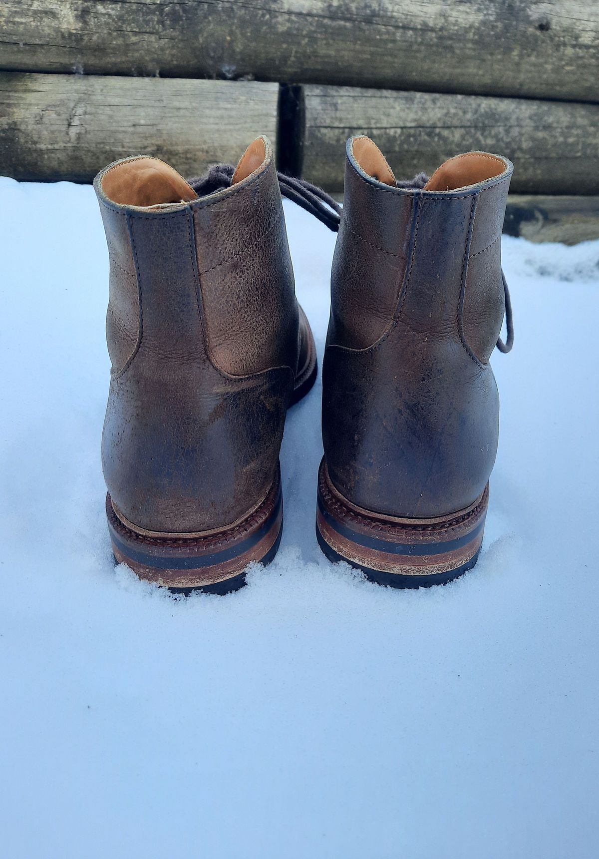 Photo by patinathunderdome on February 1, 2022 of the Meermin Jumper Boot in C.F. Stead Snuff Waxed Kudu.