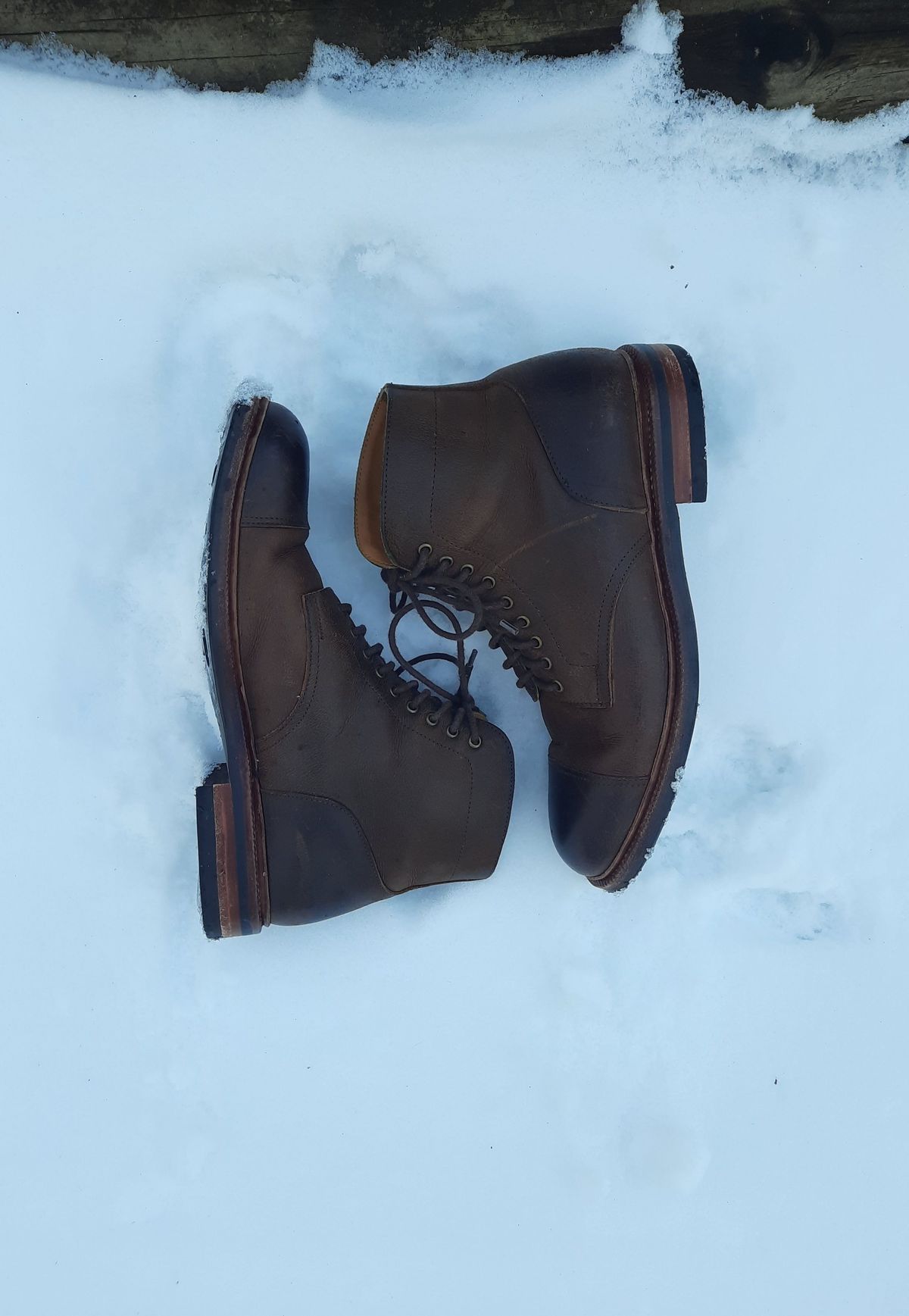 Photo by patinathunderdome on February 1, 2022 of the Meermin Jumper Boot in C.F. Stead Snuff Waxed Kudu.