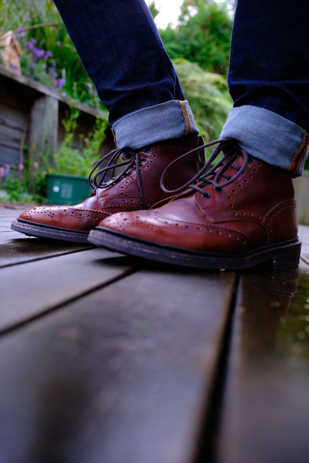 Photo by patinathunderdome on November 6, 2021 of the Tricker's Stow Country Boot in C.F. Stead Caramel Classic Kudu.