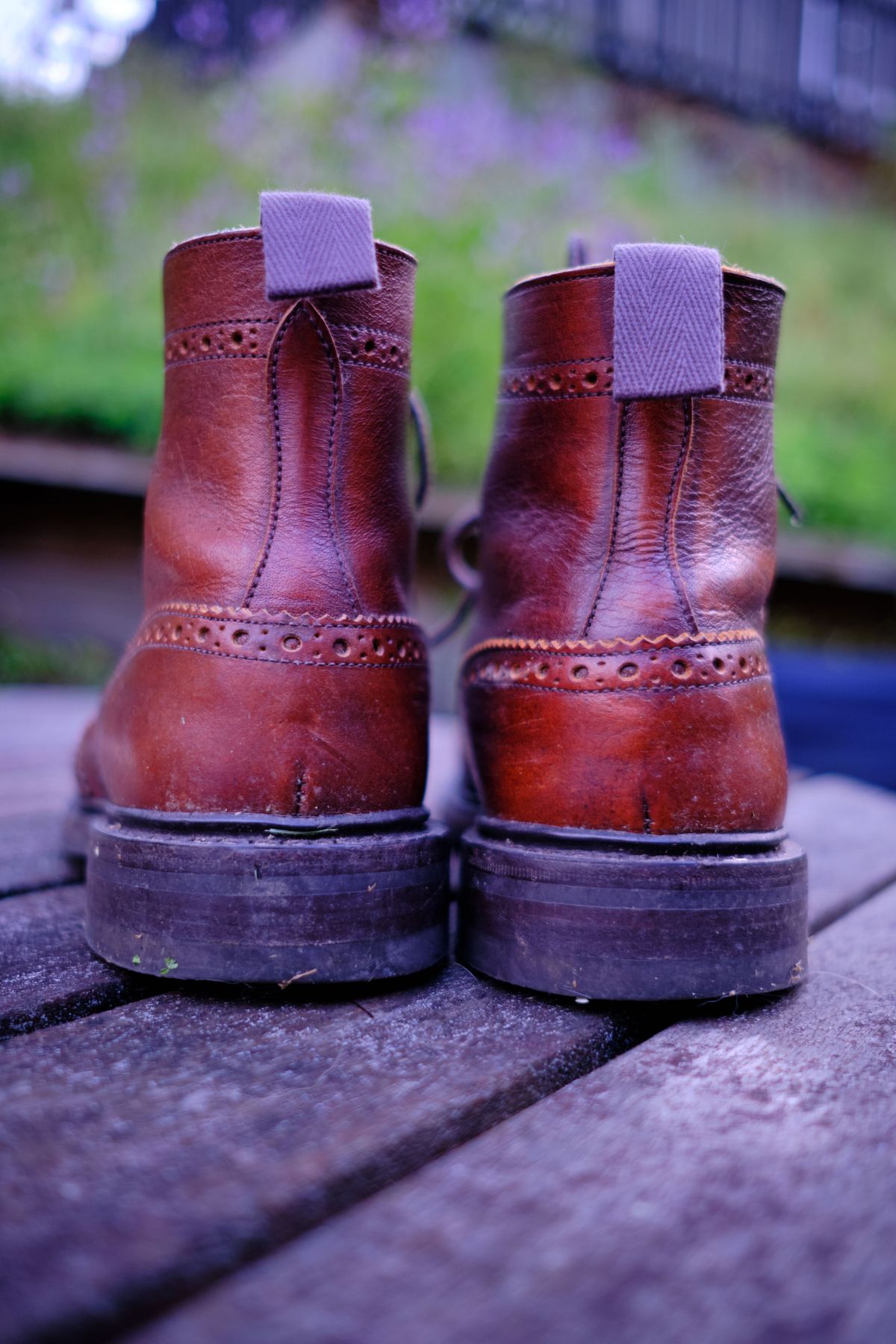 Photo by patinathunderdome on November 6, 2021 of the Tricker's Stow Country Boot in C.F. Stead Caramel Classic Kudu.
