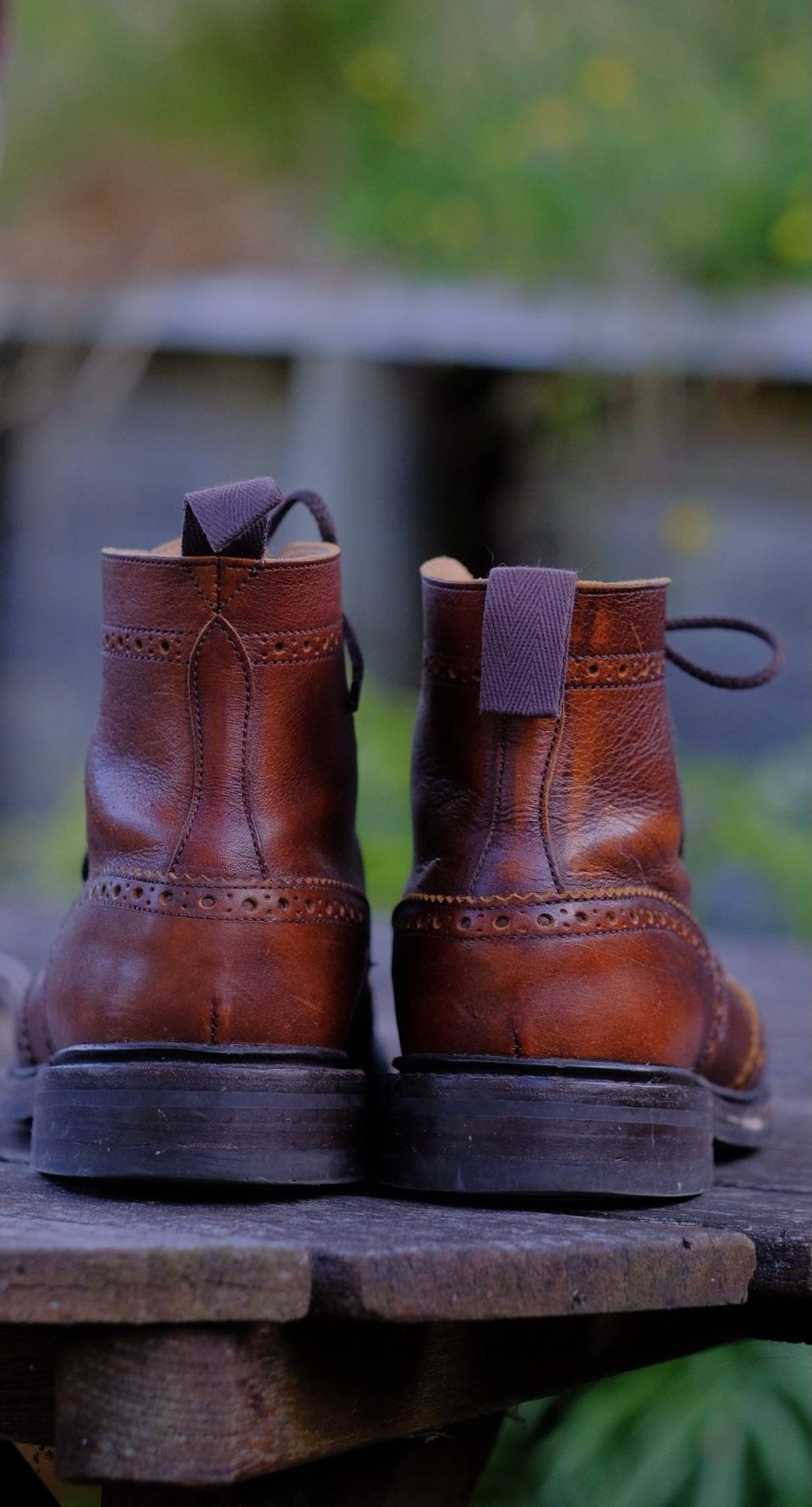 Photo by patinathunderdome on January 5, 2022 of the Tricker's Stow Country Boot in C.F. Stead Caramel Classic Kudu.