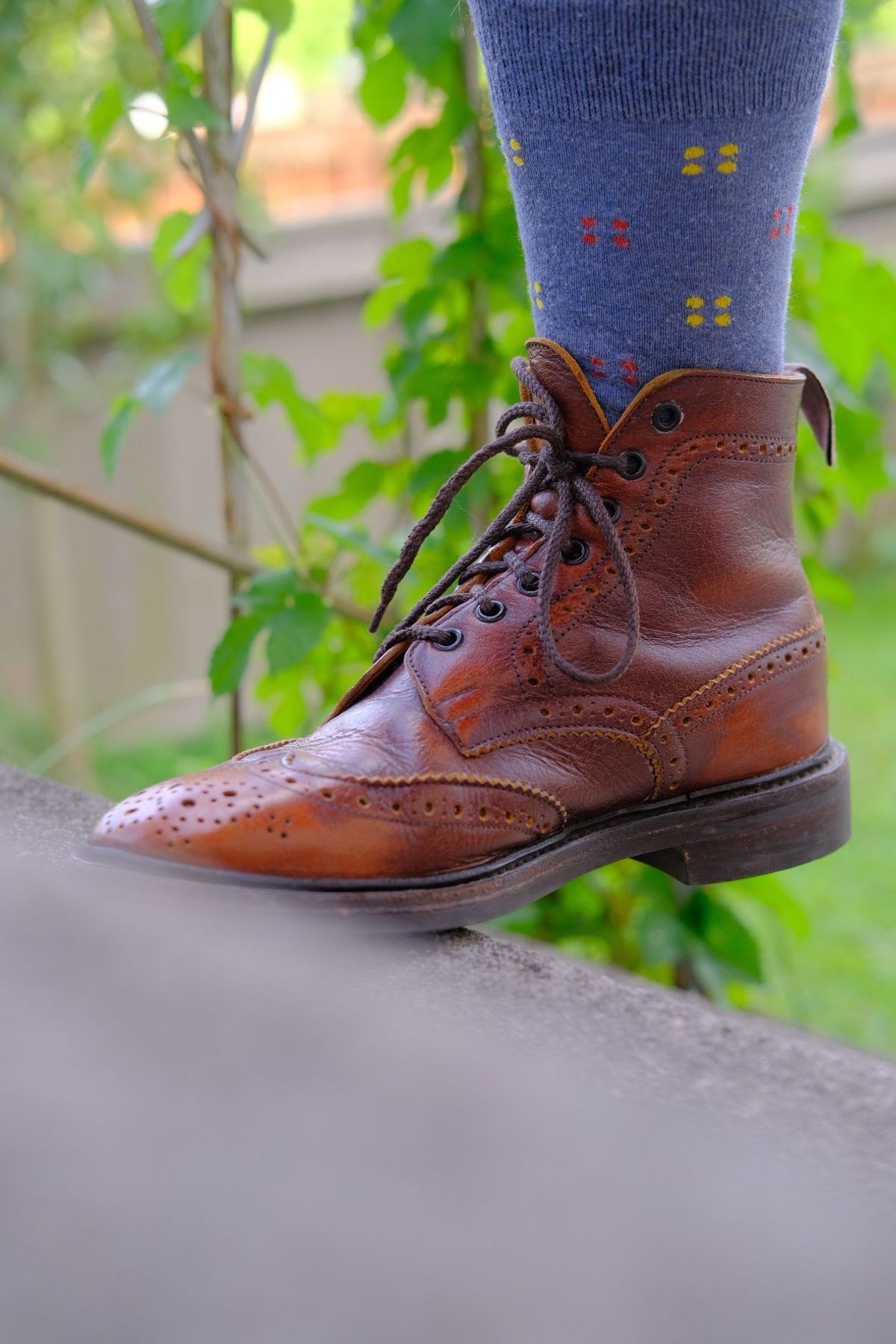 Photo by patinathunderdome on March 5, 2022 of the Tricker's Stow Country Boot in C.F. Stead Caramel Classic Kudu.