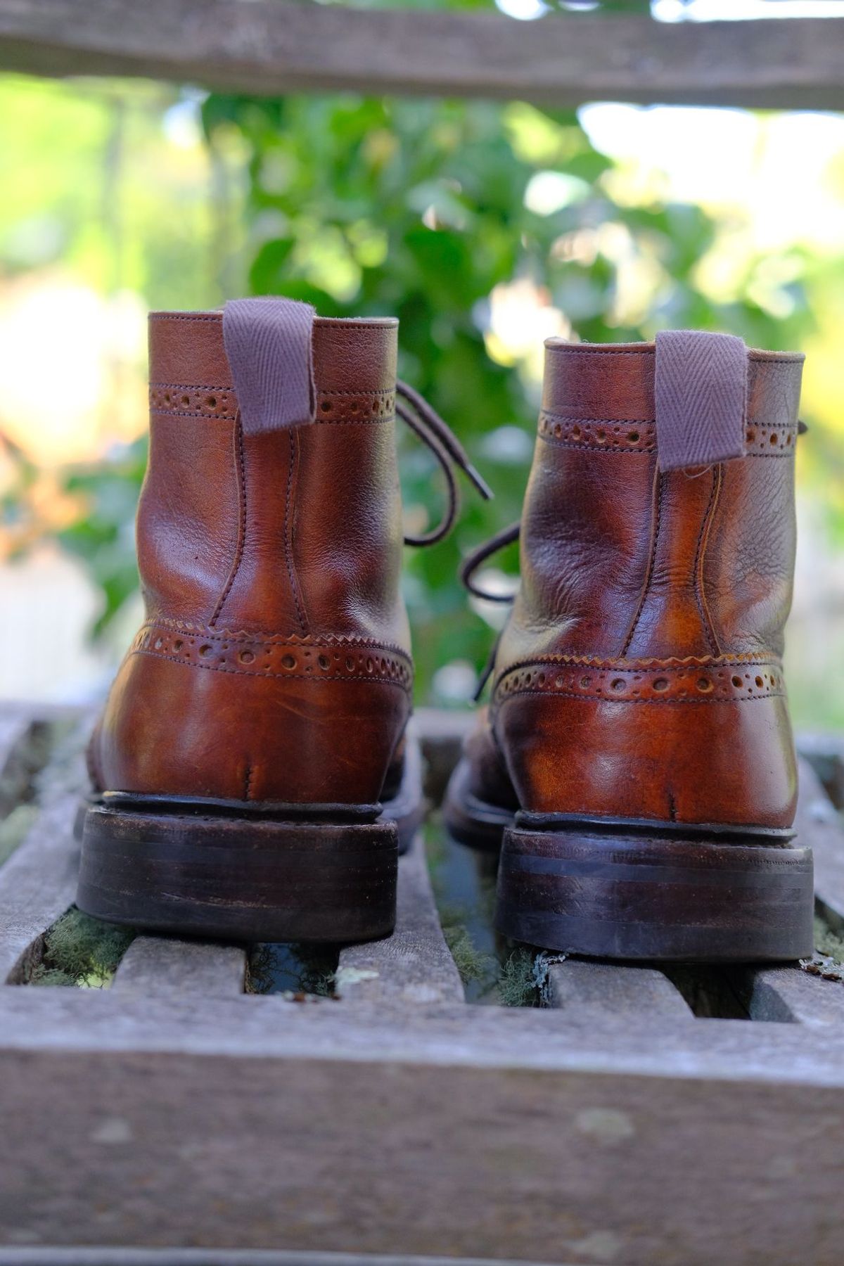 Photo by patinathunderdome on March 5, 2022 of the Tricker's Stow Country Boot in C.F. Stead Caramel Classic Kudu.