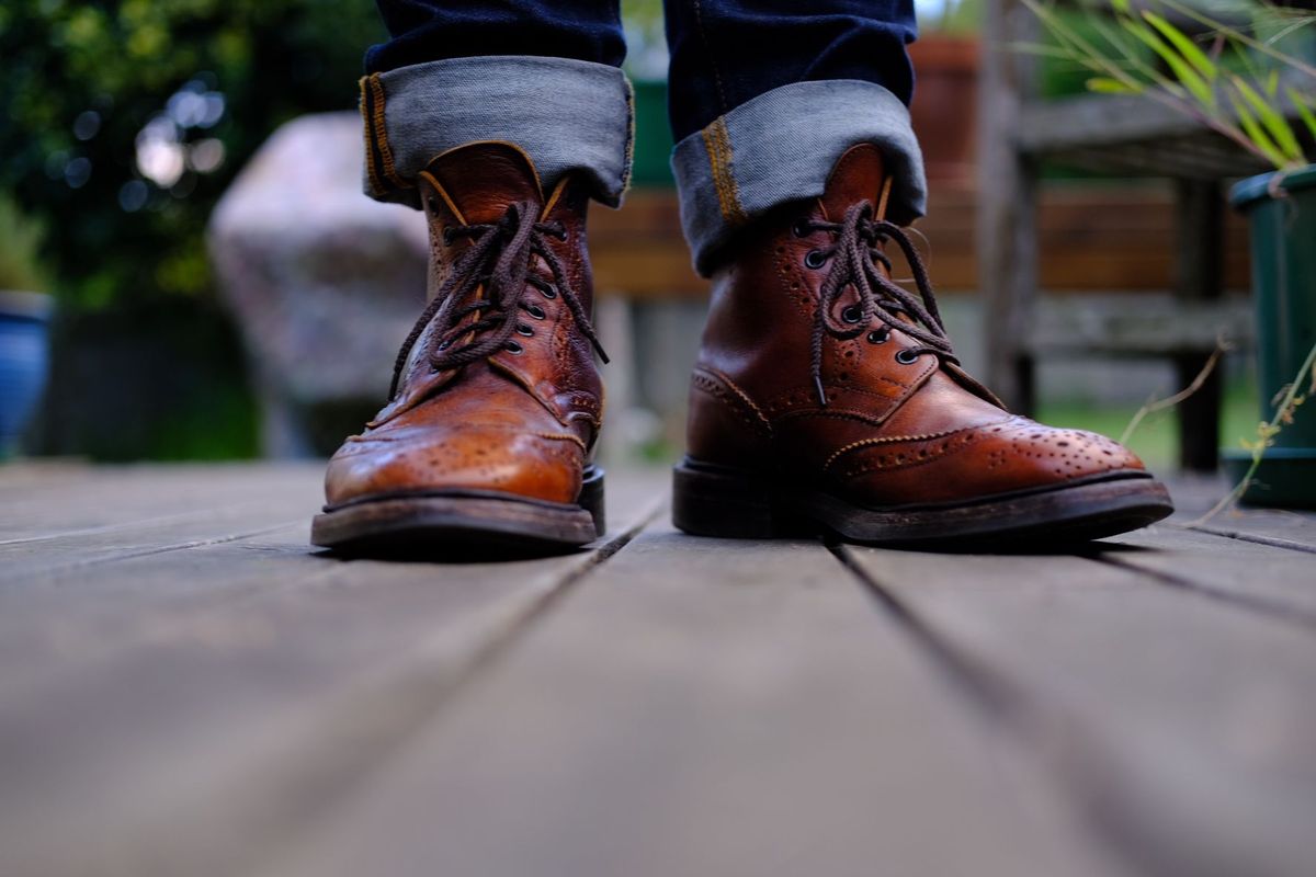 Photo by patinathunderdome on April 5, 2022 of the Tricker's Stow Country Boot in C.F. Stead Caramel Classic Kudu.