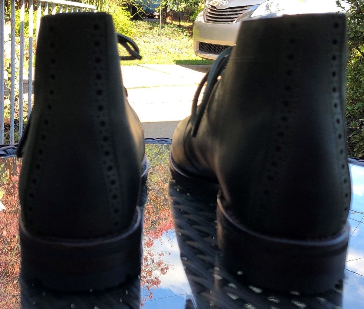 Photo by patinathunderdome on November 1, 2021 of the Allen Edmonds Venture Chukka in Horween Olive Waxed Flesh.