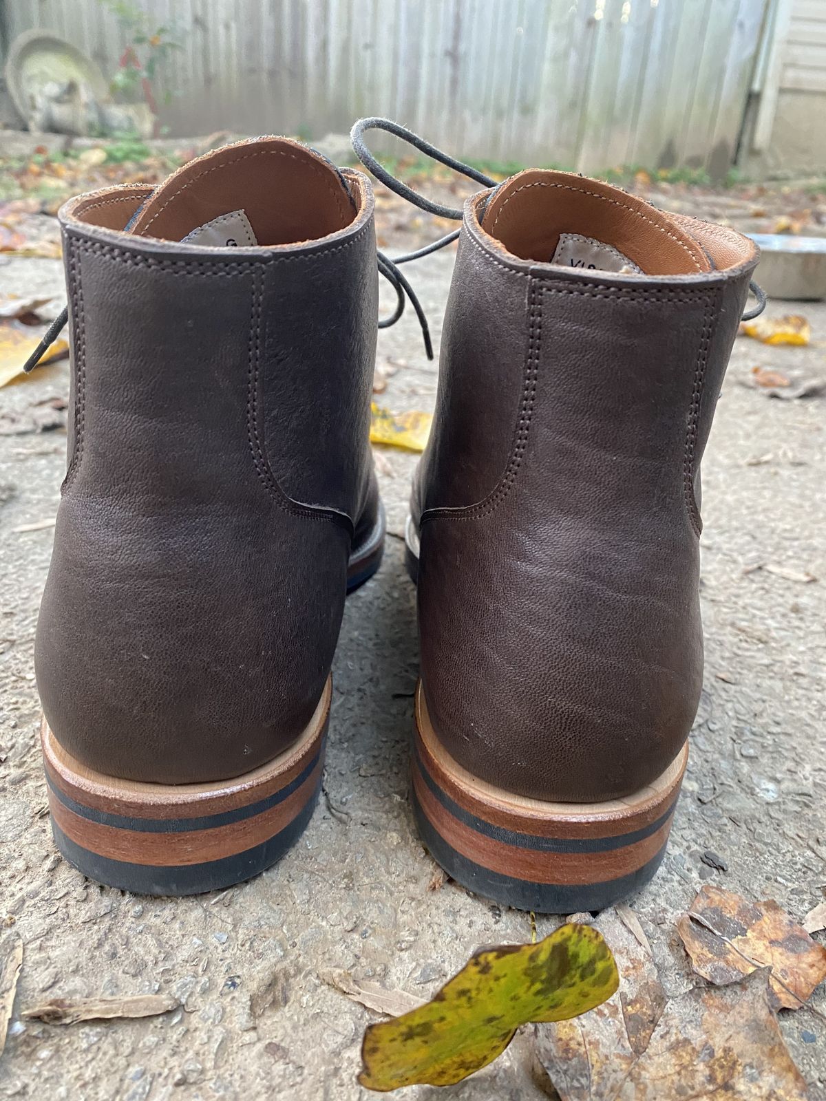 Photo by patinathunderdome on November 1, 2021 of the Viberg Service Boot in Washed Horsehide (Miloh Shop).