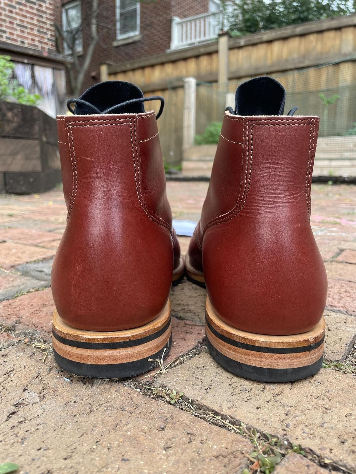 Photo by patinathunderdome on September 30, 2021 of the Viberg Service Boot in Horween Color 4 Workshoe Butt.