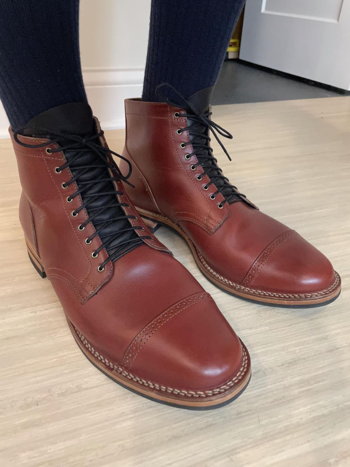 Photo by patinathunderdome on September 30, 2021 of the Viberg Service Boot in Horween Color 4 Workshoe Butt.