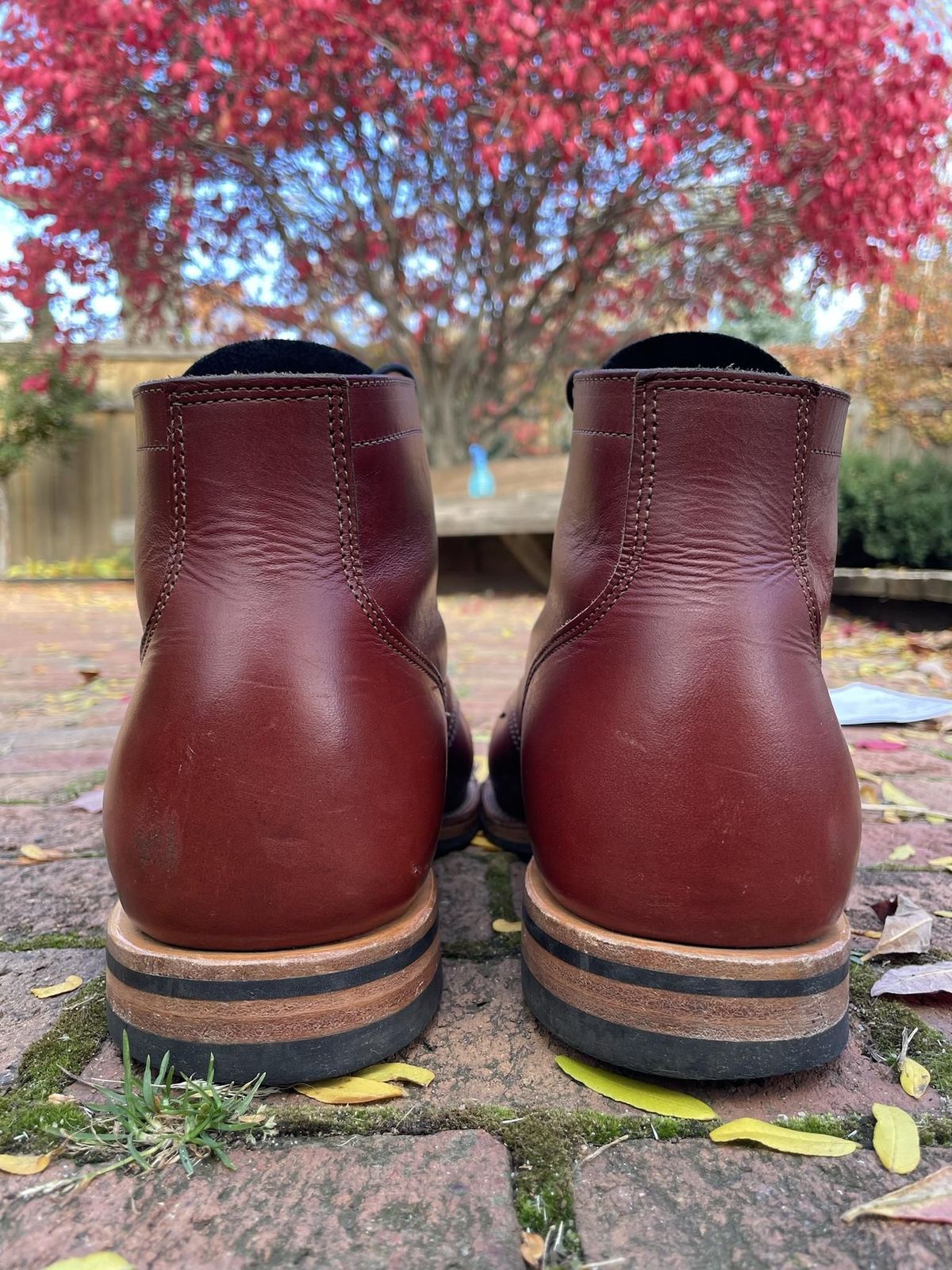 Photo by patinathunderdome on November 1, 2021 of the Viberg Service Boot in Horween Color 4 Workshoe Butt.