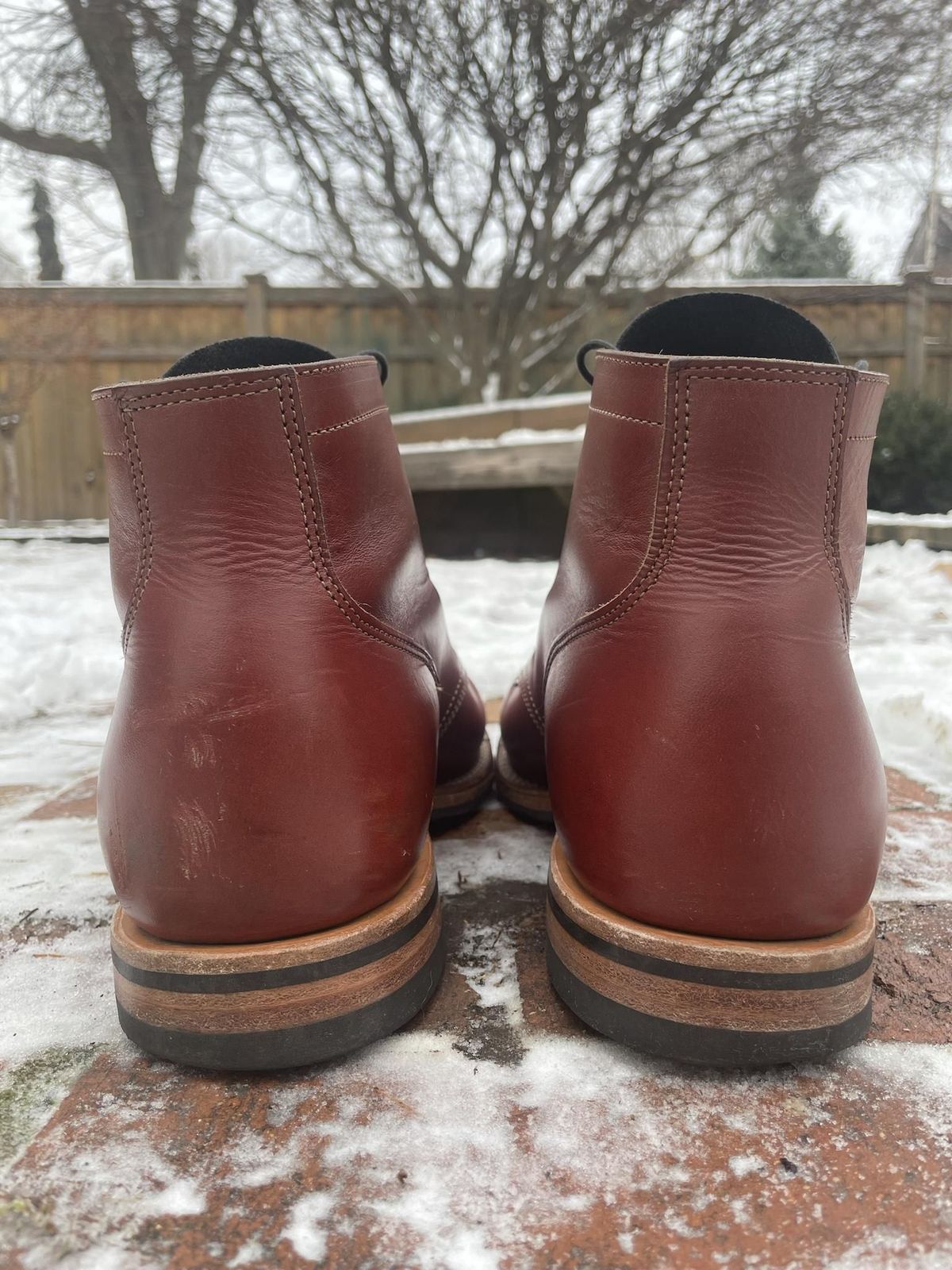 Photo by patinathunderdome on December 5, 2021 of the Viberg Service Boot in Horween Color 4 Workshoe Butt.