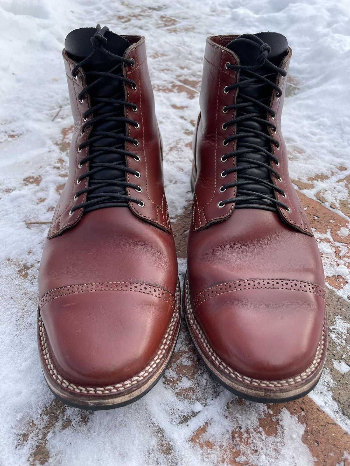 Photo by patinathunderdome on January 4, 2022 of the Viberg Service Boot in Horween Color 4 Workshoe Butt.
