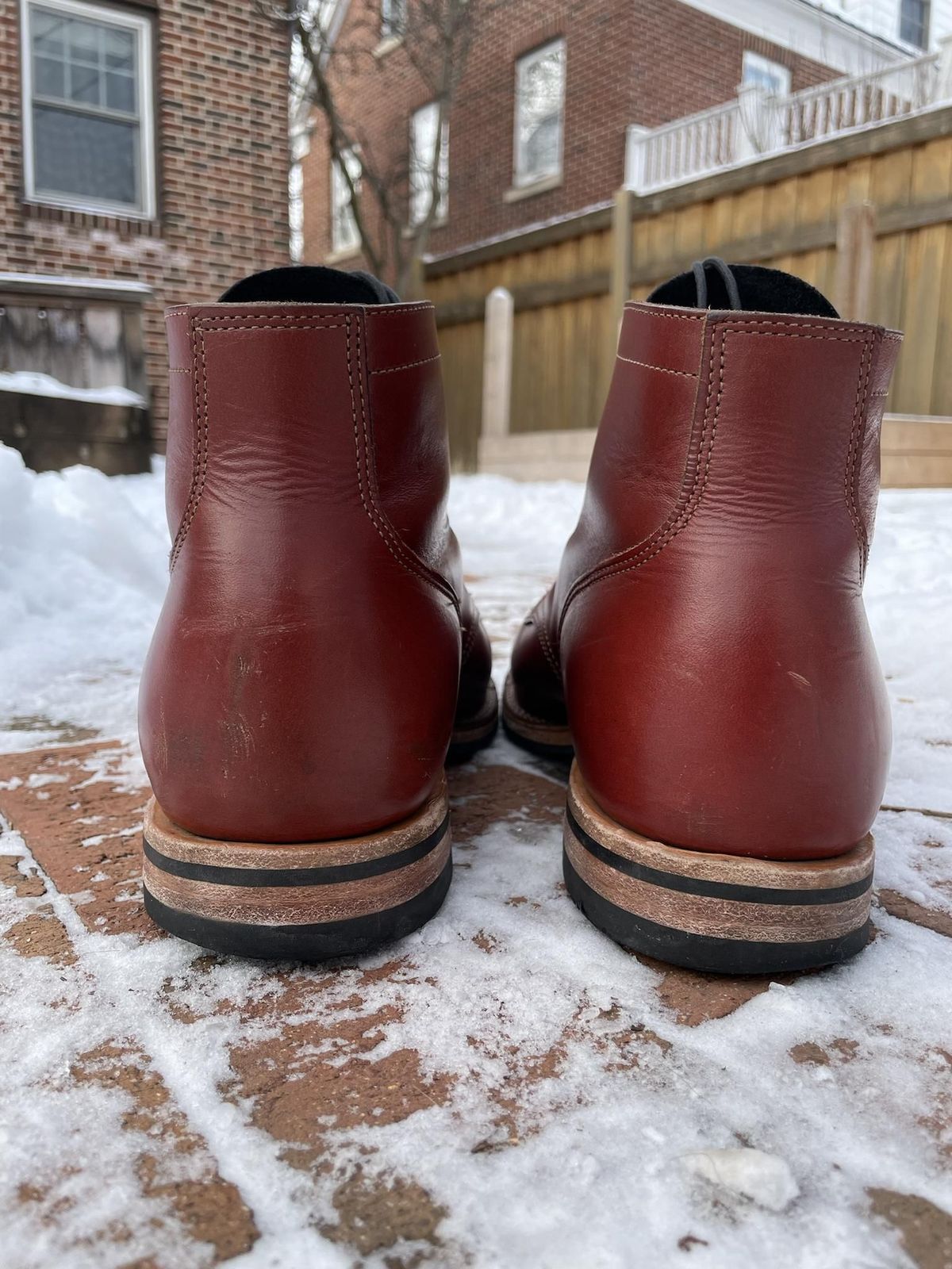 Photo by patinathunderdome on January 4, 2022 of the Viberg Service Boot in Horween Color 4 Workshoe Butt.