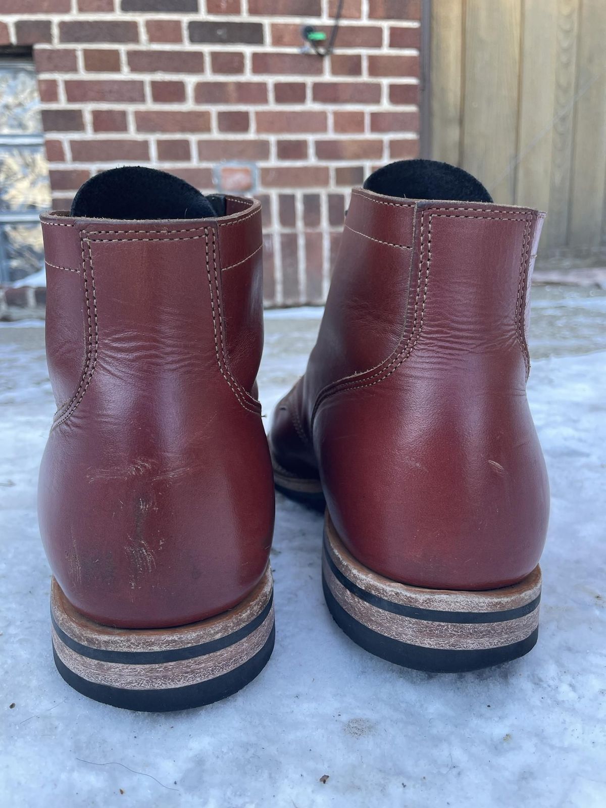 Photo by patinathunderdome on February 6, 2022 of the Viberg Service Boot in Horween Color 4 Workshoe Butt.