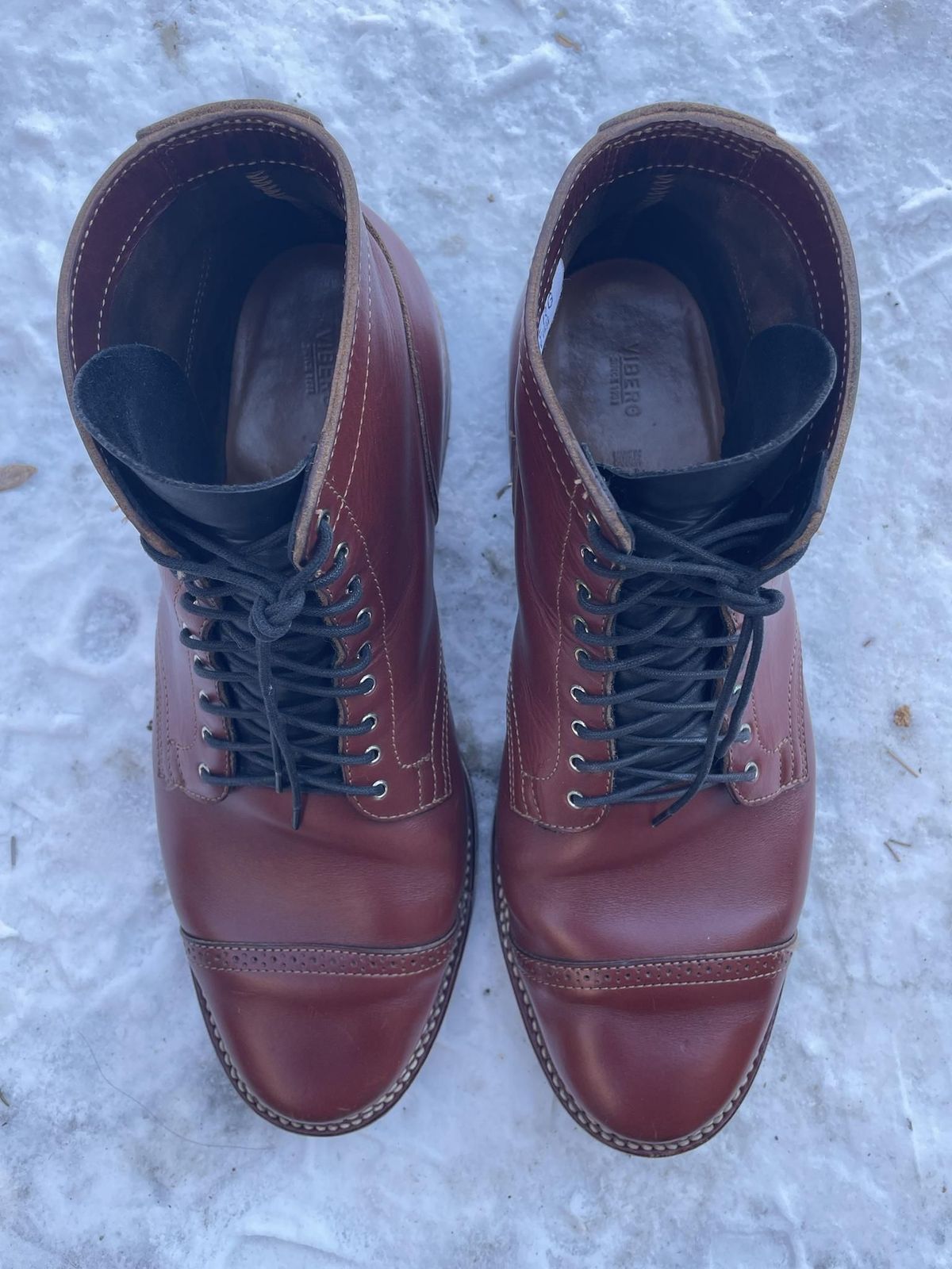 Photo by patinathunderdome on February 6, 2022 of the Viberg Service Boot in Horween Color 4 Workshoe Butt.