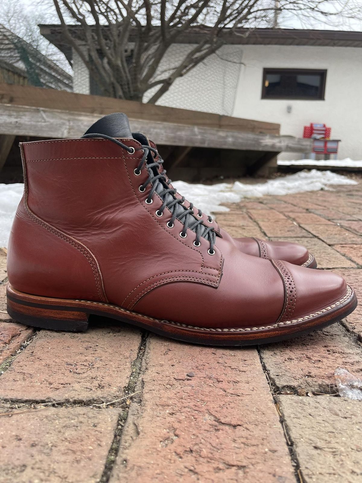 Photo by patinathunderdome on March 4, 2022 of the Viberg Service Boot in Horween Color 4 Workshoe Butt.