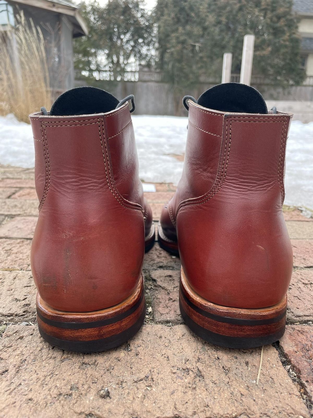 Photo by patinathunderdome on March 4, 2022 of the Viberg Service Boot in Horween Color 4 Workshoe Butt.