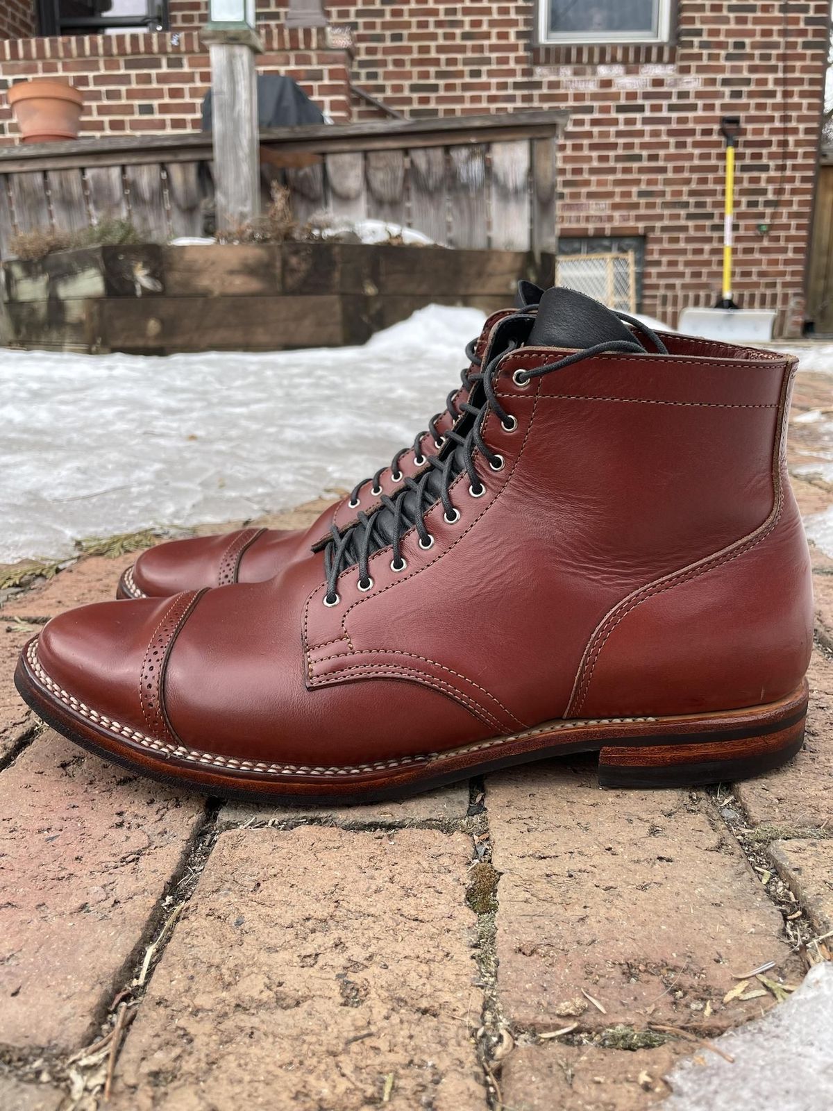 Photo by patinathunderdome on March 4, 2022 of the Viberg Service Boot in Horween Color 4 Workshoe Butt.