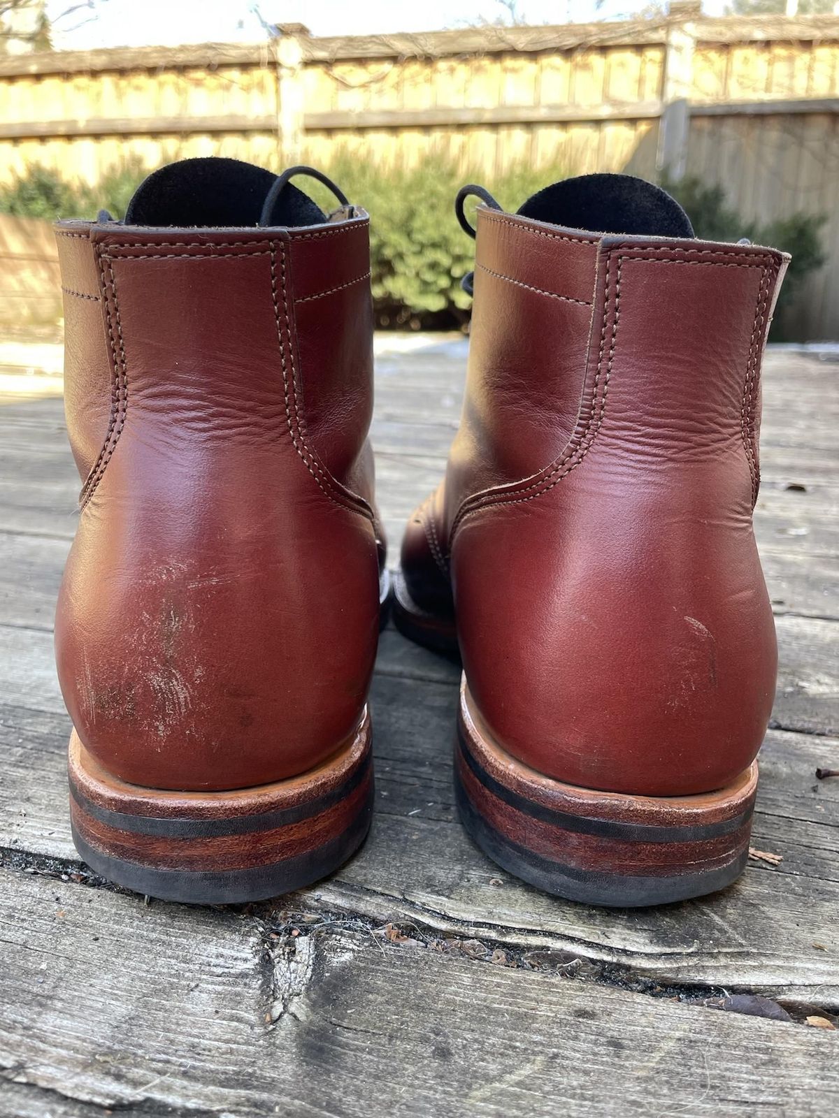 Photo by patinathunderdome on April 3, 2022 of the Viberg Service Boot in Horween Color 4 Workshoe Butt.