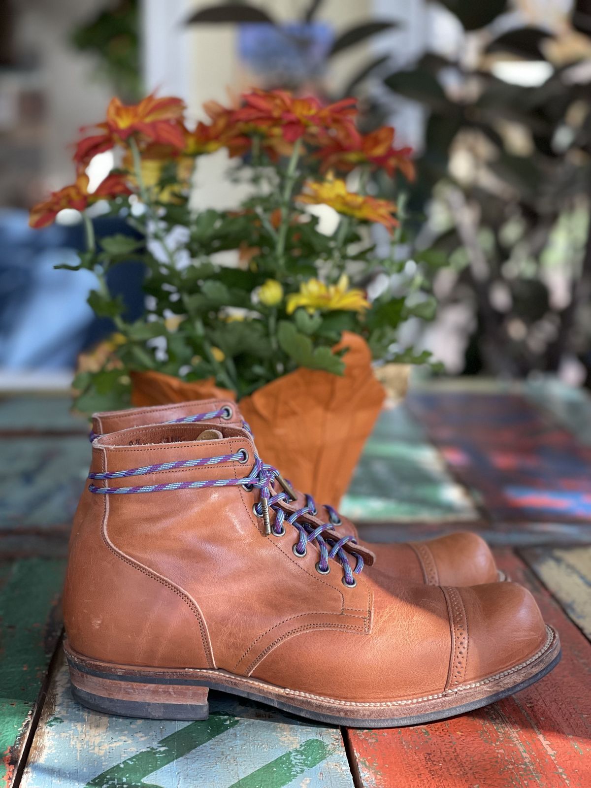 Photo by patinathunderdome on November 4, 2021 of the Viberg Service Boot in Horween Natural Dublin.