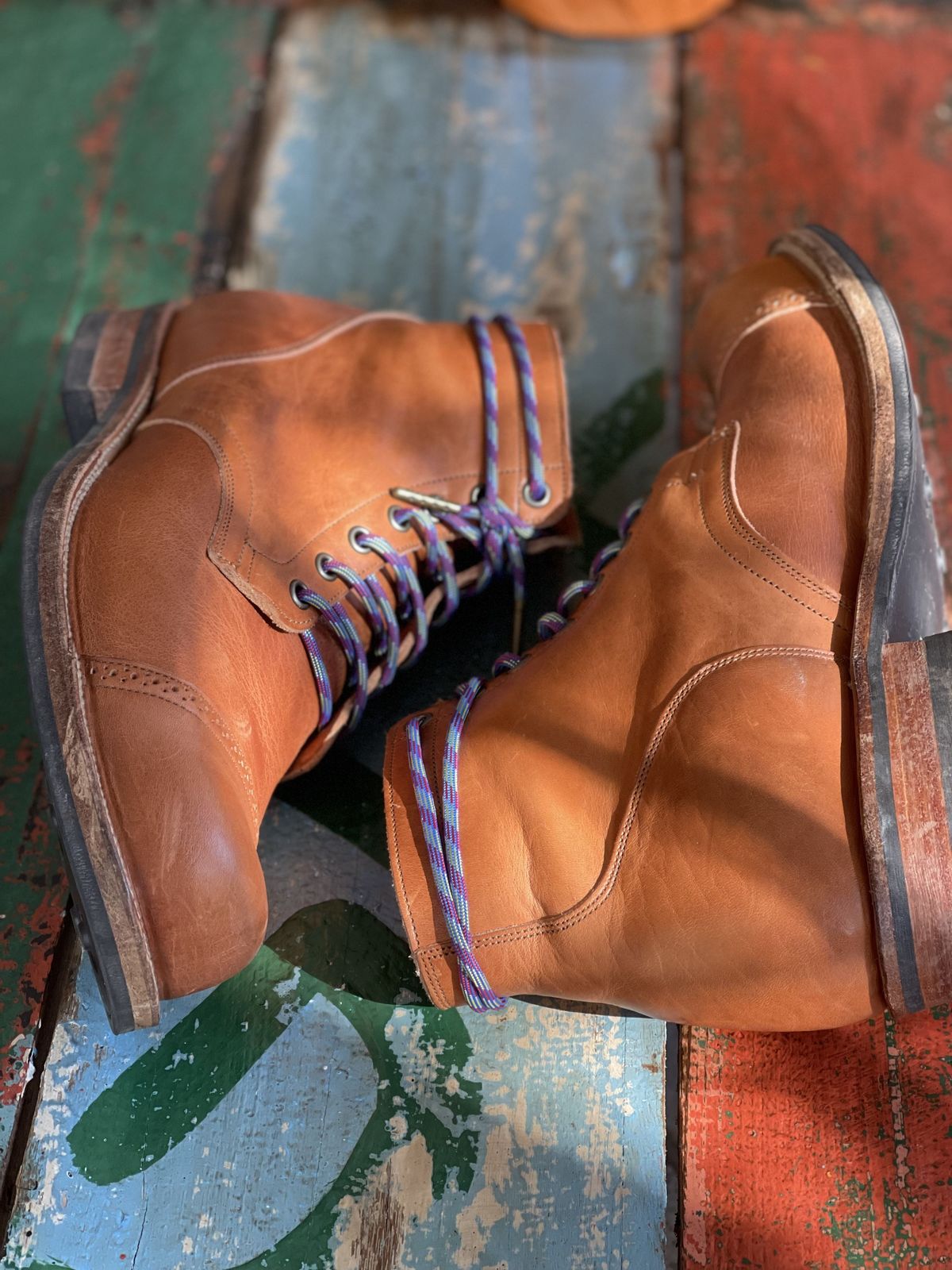 Photo by patinathunderdome on November 4, 2021 of the Viberg Service Boot in Horween Natural Dublin.