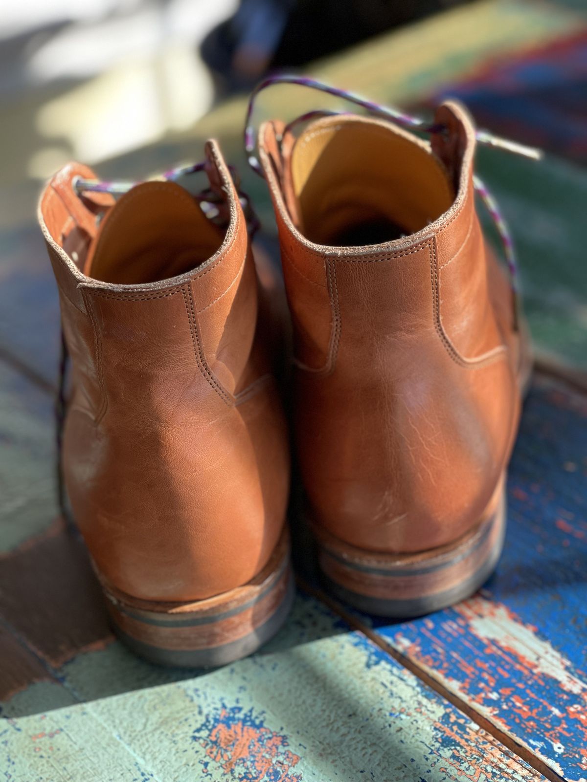 Photo by patinathunderdome on December 4, 2021 of the Viberg Service Boot in Horween Natural Dublin.
