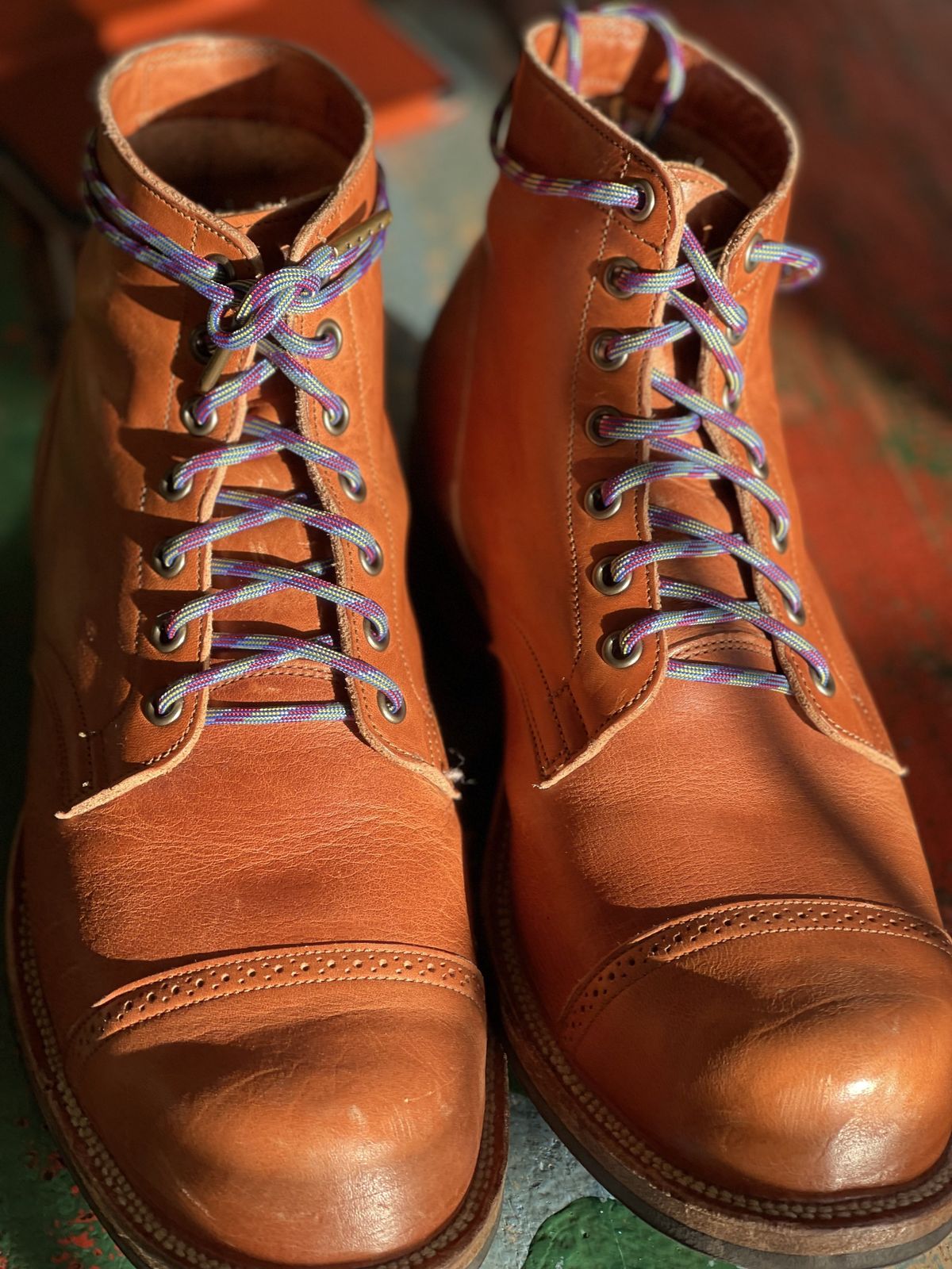 Photo by patinathunderdome on January 4, 2022 of the Viberg Service Boot in Horween Natural Dublin.