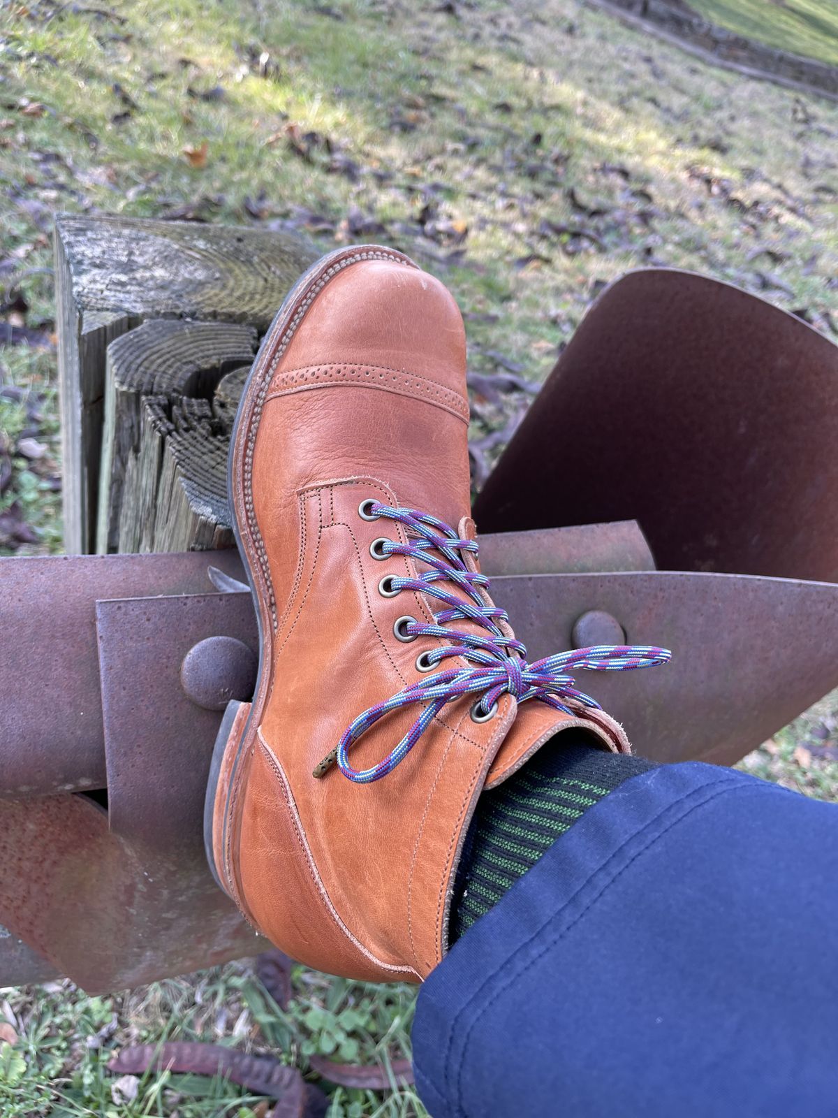 Photo by patinathunderdome on January 4, 2022 of the Viberg Service Boot in Horween Natural Dublin.