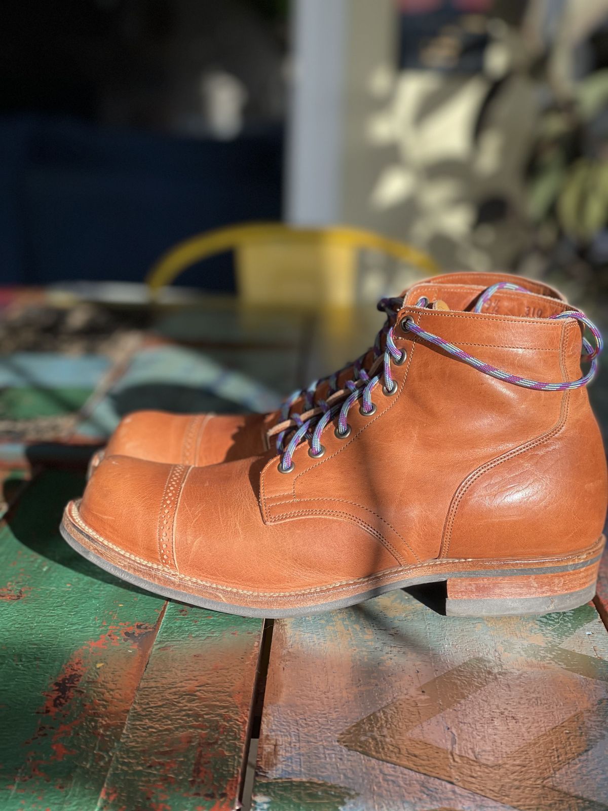Photo by patinathunderdome on January 4, 2022 of the Viberg Service Boot in Horween Natural Dublin.