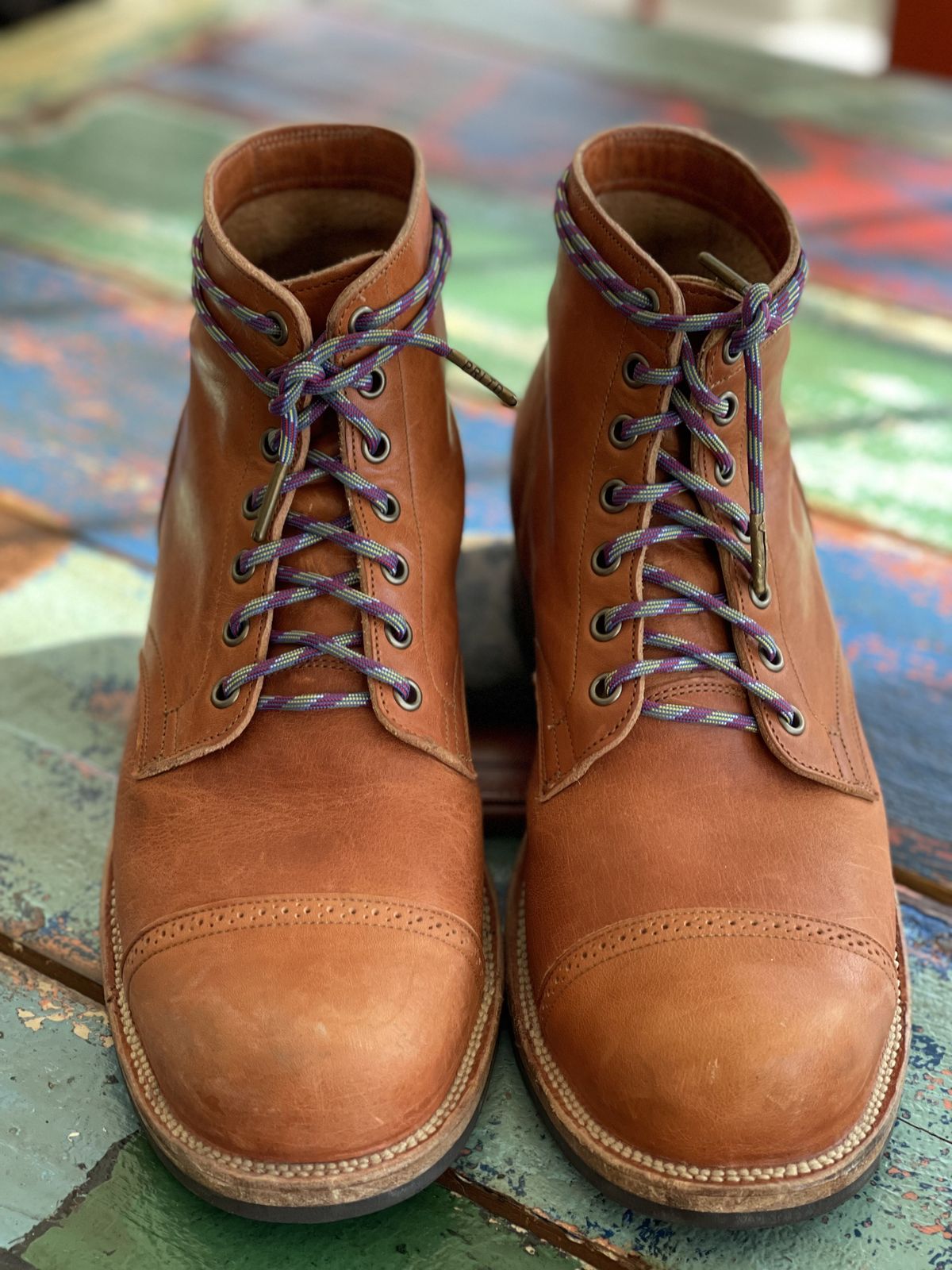 Photo by patinathunderdome on February 1, 2022 of the Viberg Service Boot in Horween Natural Dublin.