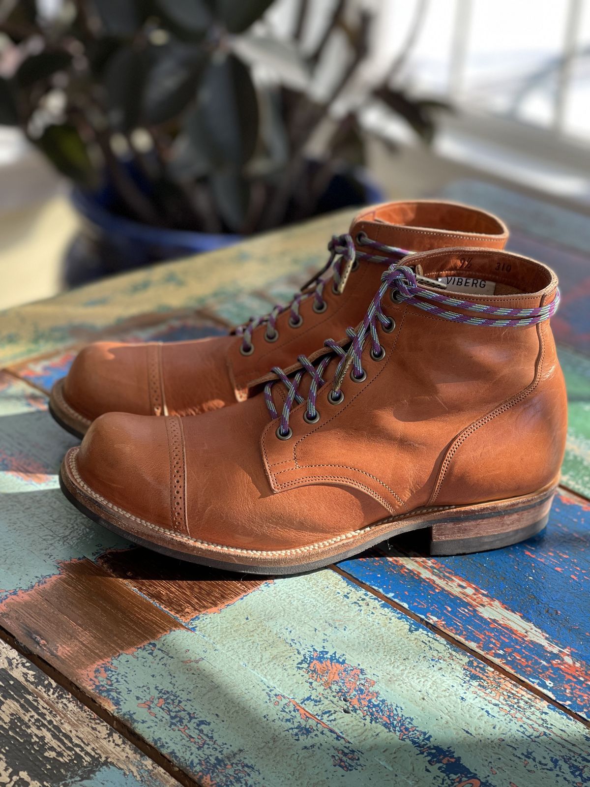 Photo by patinathunderdome on February 1, 2022 of the Viberg Service Boot in Horween Natural Dublin.