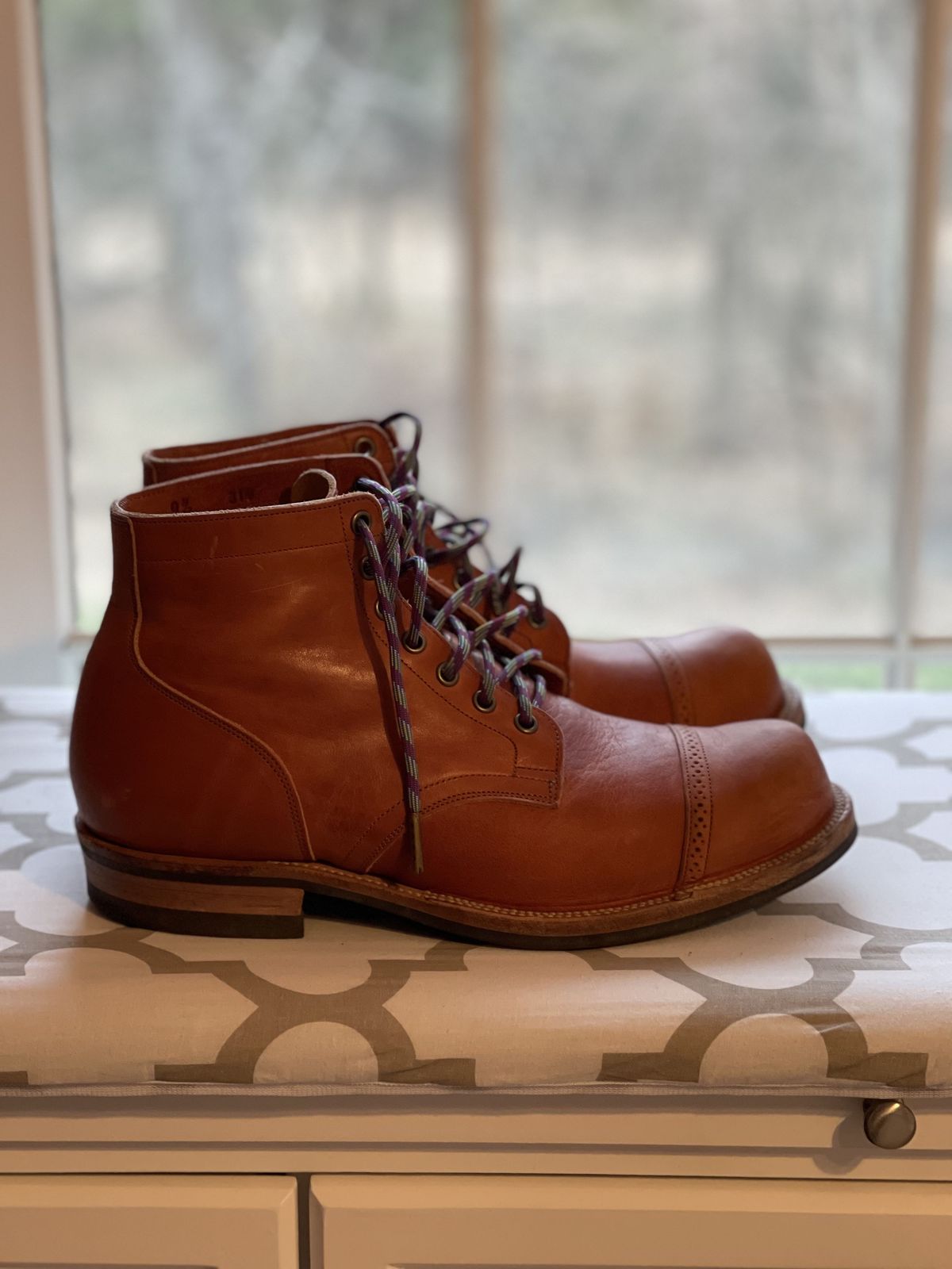 Photo by patinathunderdome on April 5, 2022 of the Viberg Service Boot in Horween Natural Dublin.