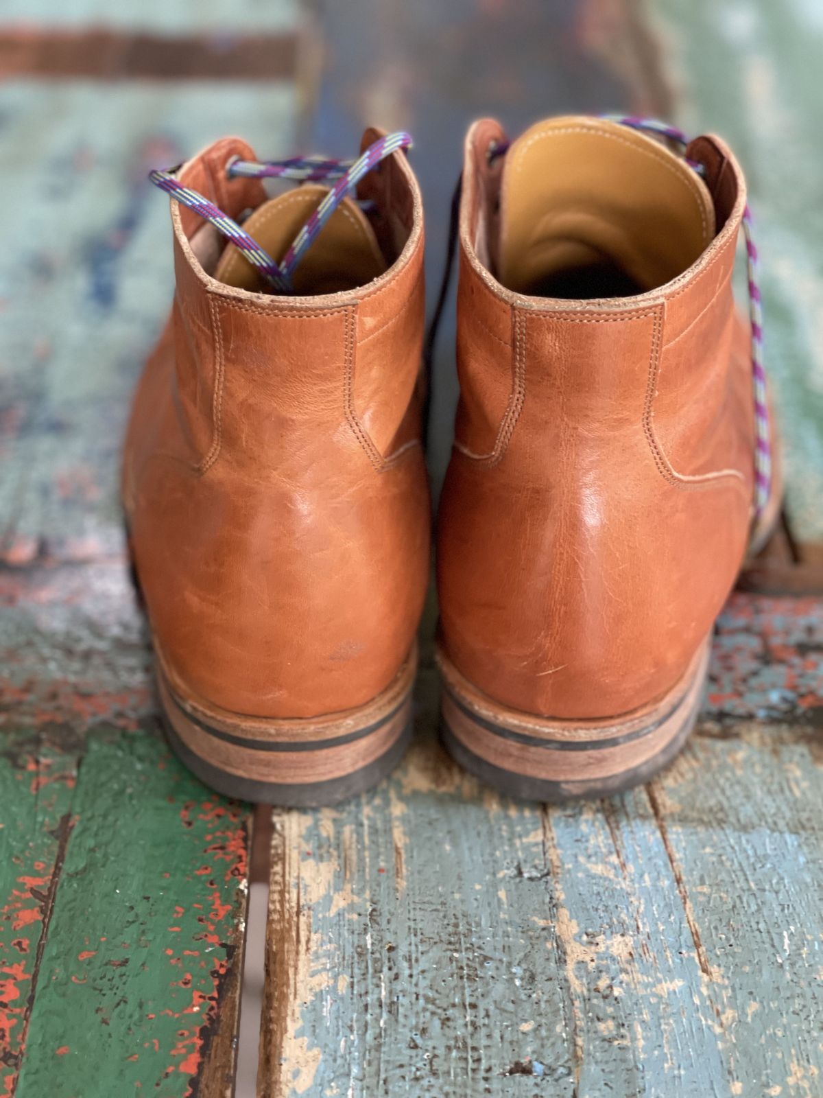 Photo by patinathunderdome on May 5, 2022 of the Viberg Service Boot in Horween Natural Dublin.