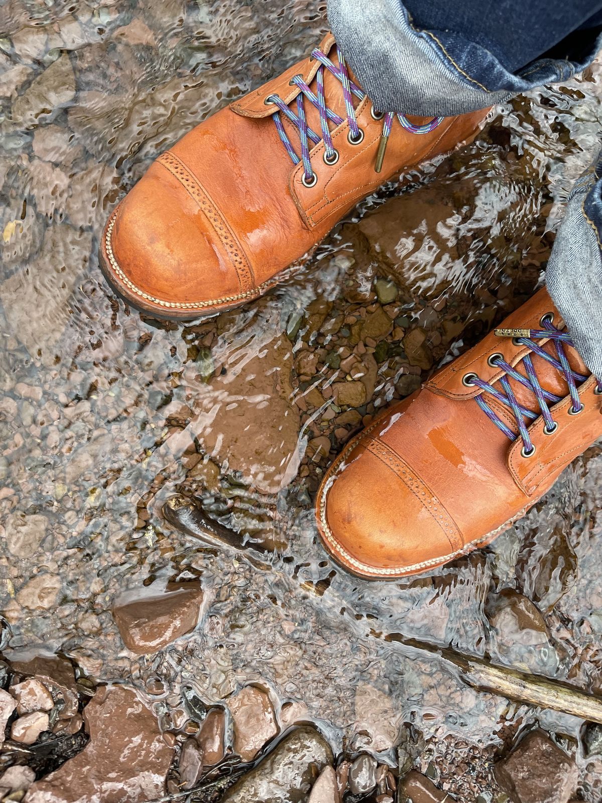 Photo by patinathunderdome on May 5, 2022 of the Viberg Service Boot in Horween Natural Dublin.