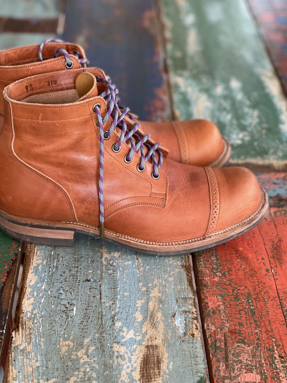 Photo by patinathunderdome on May 5, 2022 of the Viberg Service Boot in Horween Natural Dublin.