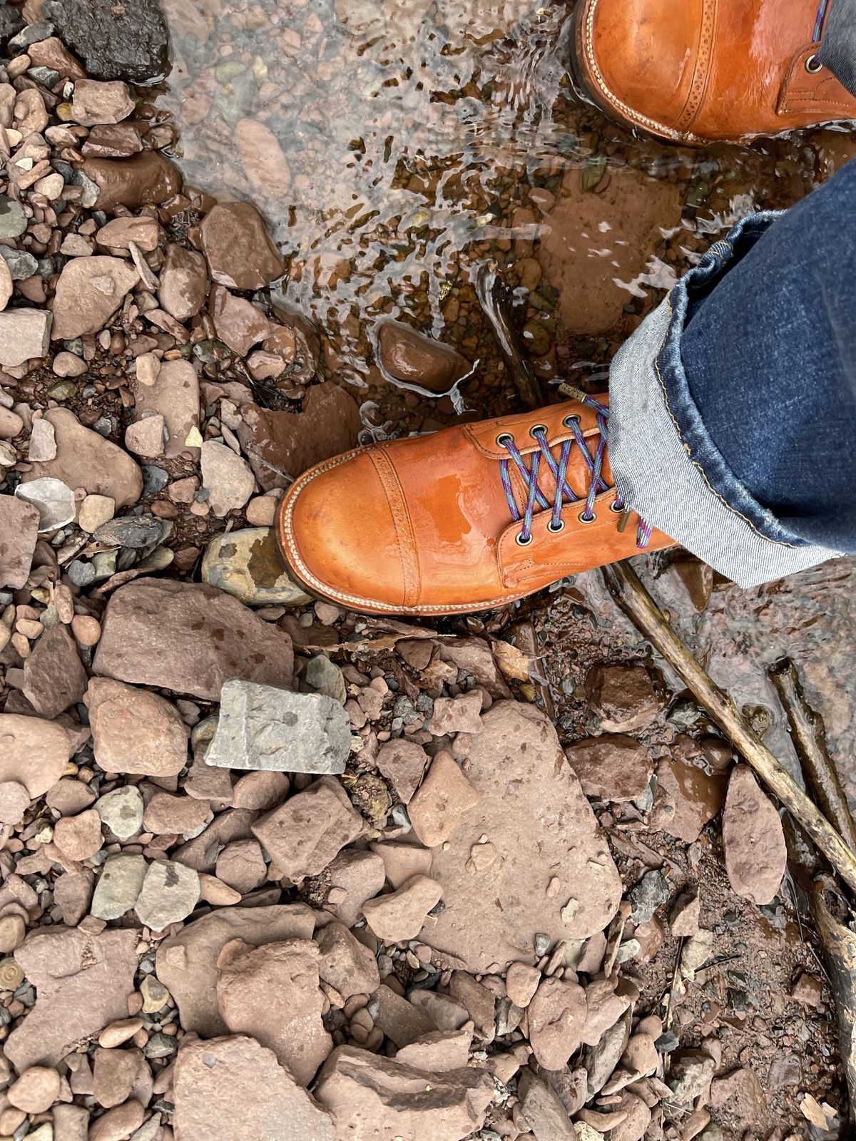 Photo by patinathunderdome on May 5, 2022 of the Viberg Service Boot in Horween Natural Dublin.