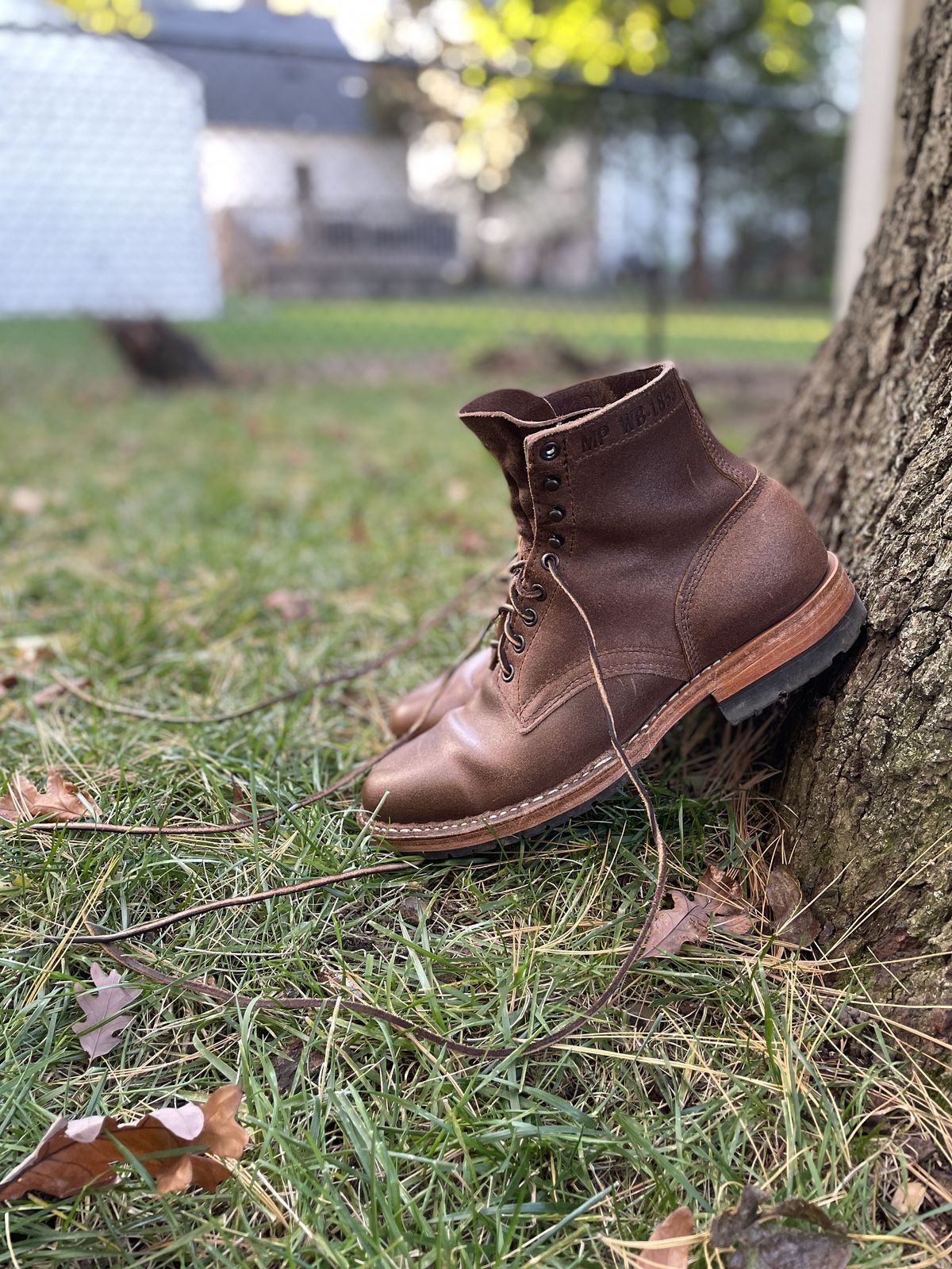 Photo by patinathunderdome on November 3, 2021 of the White's MP-Sherman Plain Toe in Horween Natural Waxed Flesh.